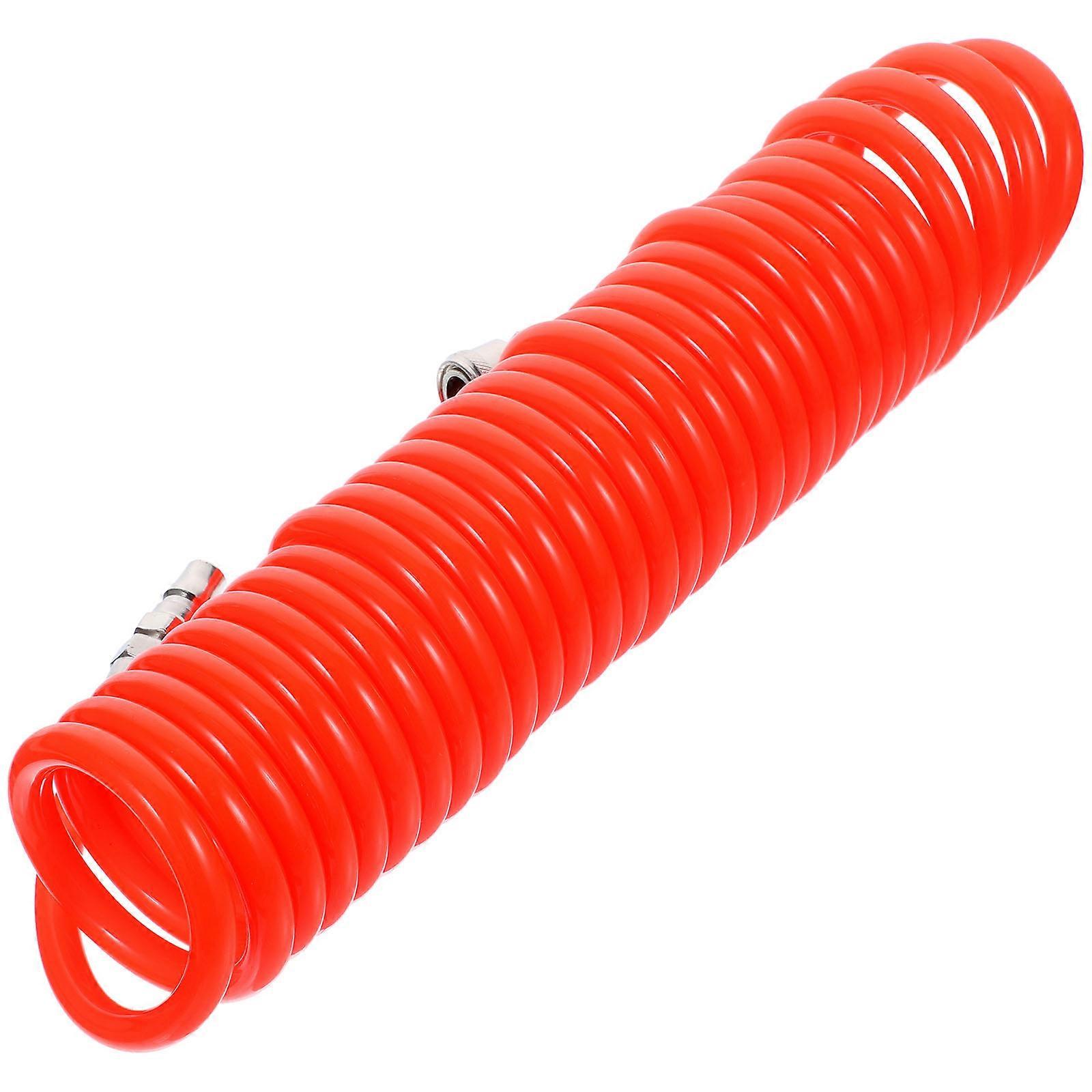 Pneumatic Air Compressor Spring Tubing Retractable Coiled Hose Orange 600X2.3X2.3CM Compact Storage 1Pack