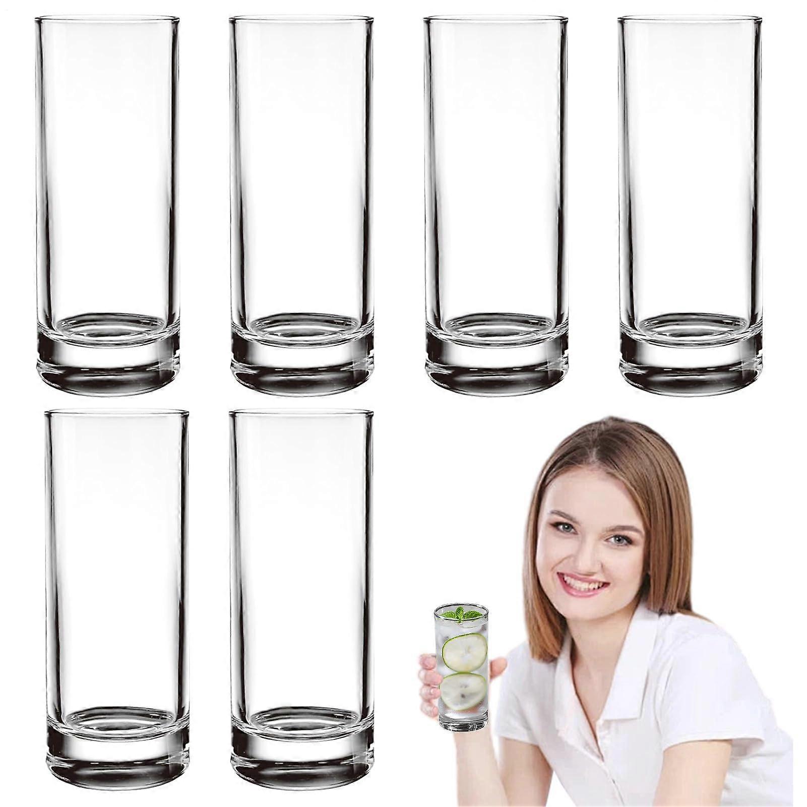 Trinkgläser Set 290 Ml | 6X Klar Wiederverwendbare Geschirrspülerfeste Becher Für Wasser Eistee Bier Wein Whiskey