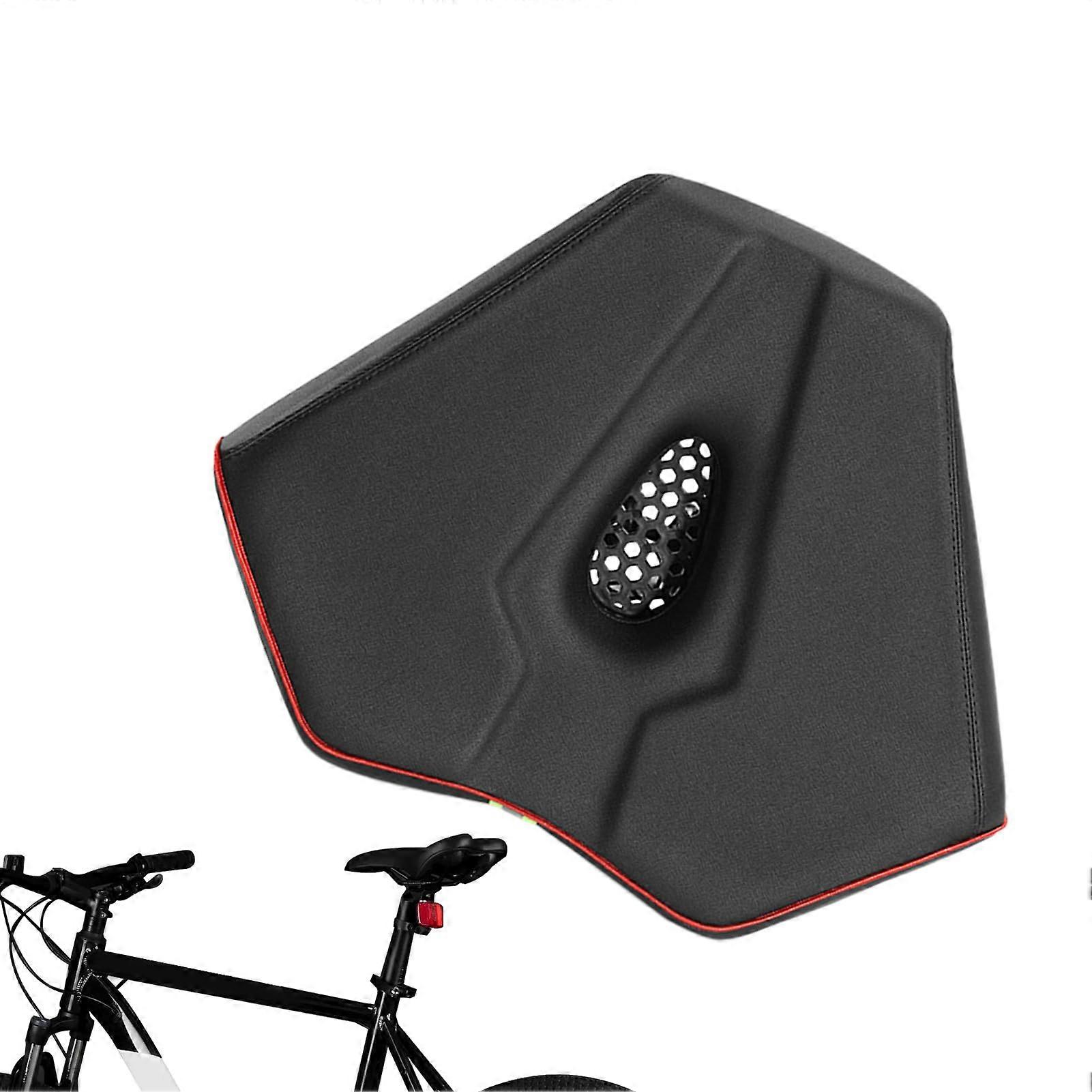 Mountain Bike Seat with Shock Absorption, Ergonomic Design, Red Breathable Pad for Long Rides and Easy Installation