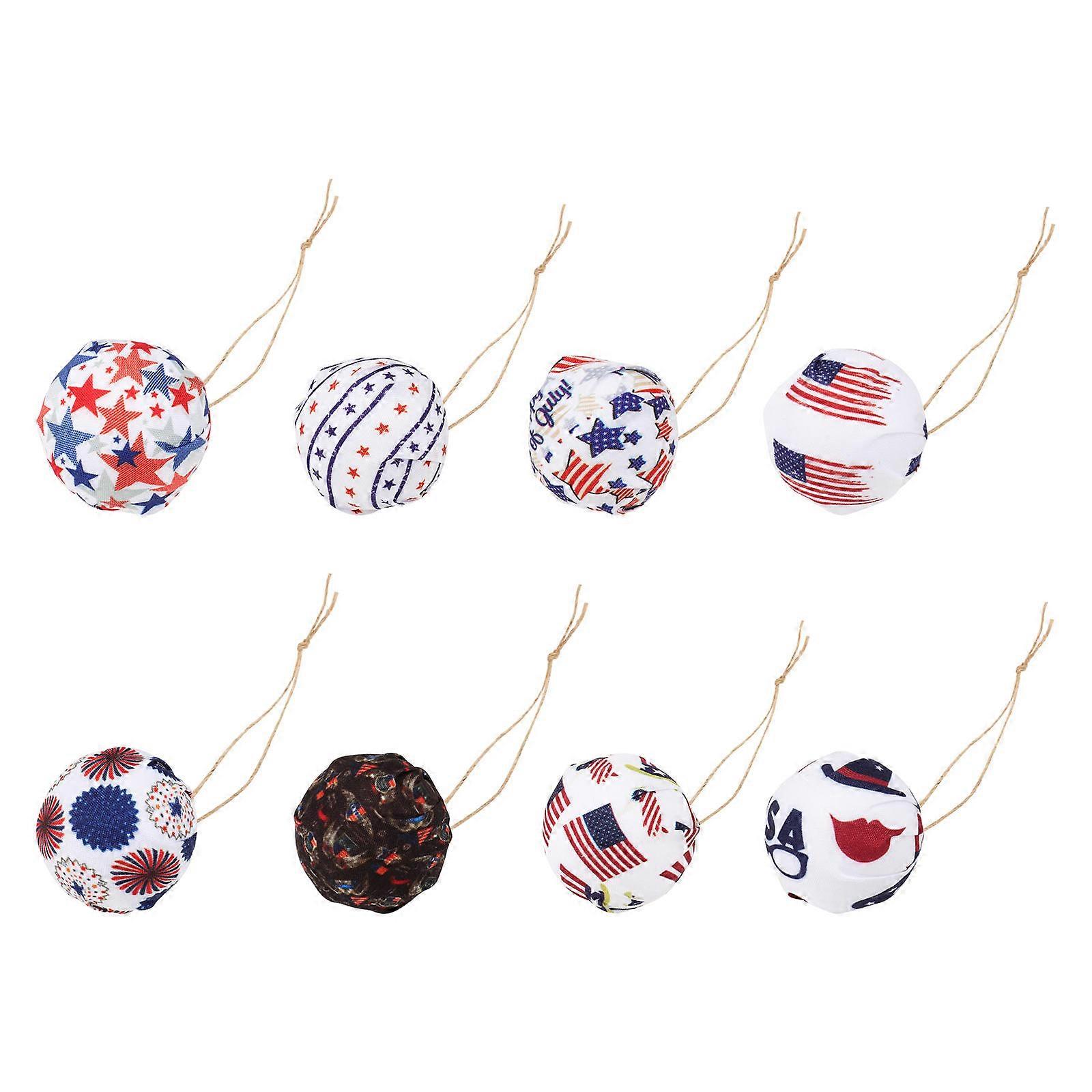 Festival Ball Pendant Independence Day Celebration Assorted Color 4x4cm Home Decoration 8Pcs