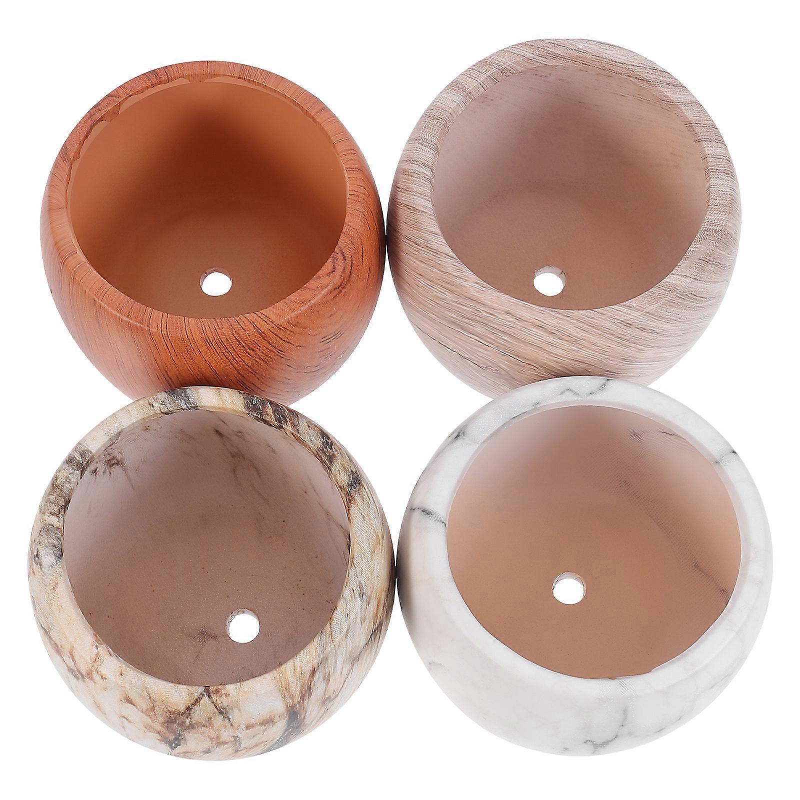 Decorative Flowerpot Succulents Planter Pot Indoor Flower Pot 4Pcs Assorted Color Square Shape