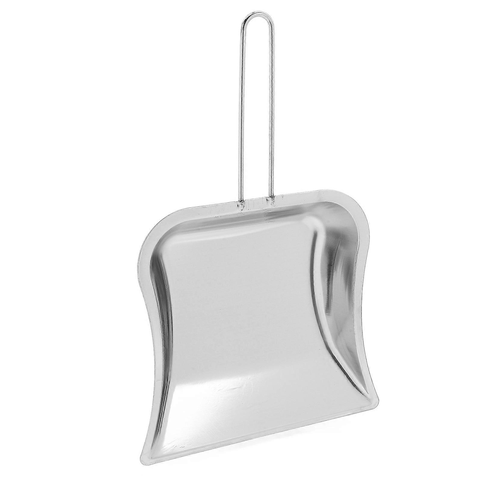 Stainless Steel Dust Pan with Extended Handle for Efficient Cleaning – Compact & Portable Design for Home and Workshop Use – Silver Finish