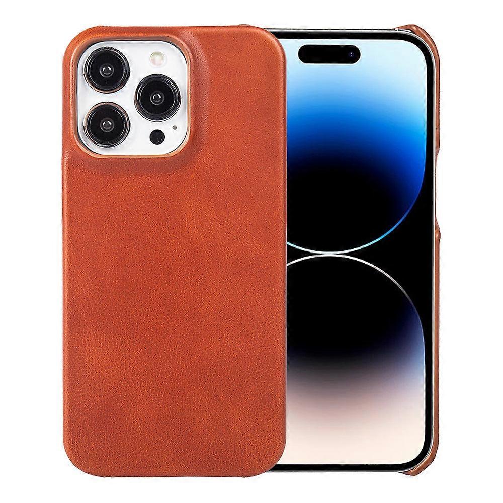 Case For Iphone 13 Orange Red Leather No3568