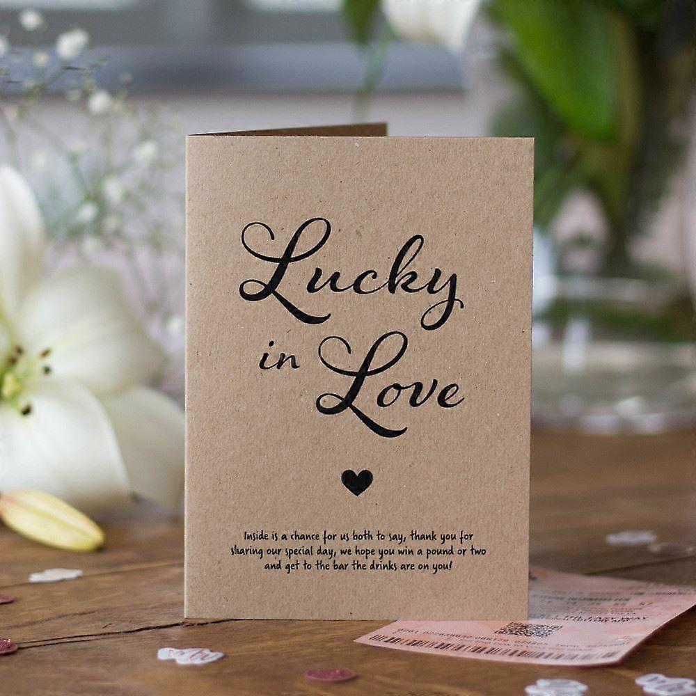 KRAFT BROWN Lucky in Love Lottery Scratch Card Holders Set of 6 Rustic
