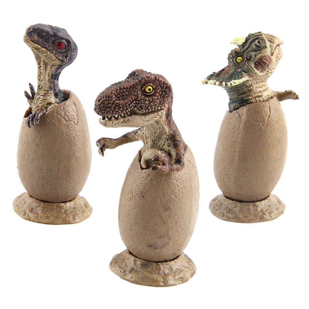 3 Piece Dinosaur Egg Model Set Half-Hatched Dinosaur Egg Decoration Unique Table Ornament for Home and Party Decor