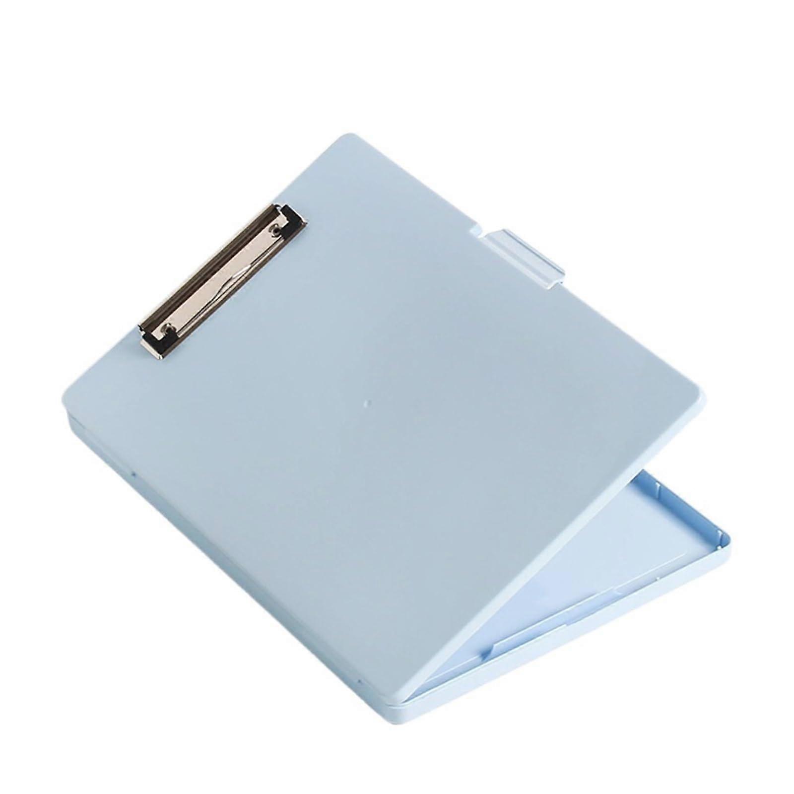 Document Box A4 Clipboard, File Folder Box, Sturdy Plate Clip Design, Multifunctional for Efficient Paper Storage as Student Tools (Blue)