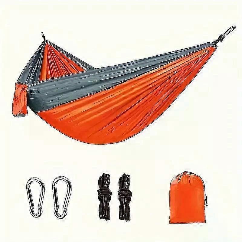 Lightweight Portable Double Hammock with Tree Straps for Outdoor Hiking, Beach, and Travel