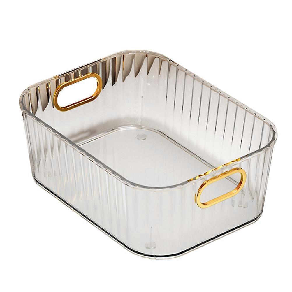Transparent Compact Makeup Organizer Box for Cosmetics and Sundries, Space Saving Desktop Storage for Bathroom and Bedroom, Easy Access Open Design