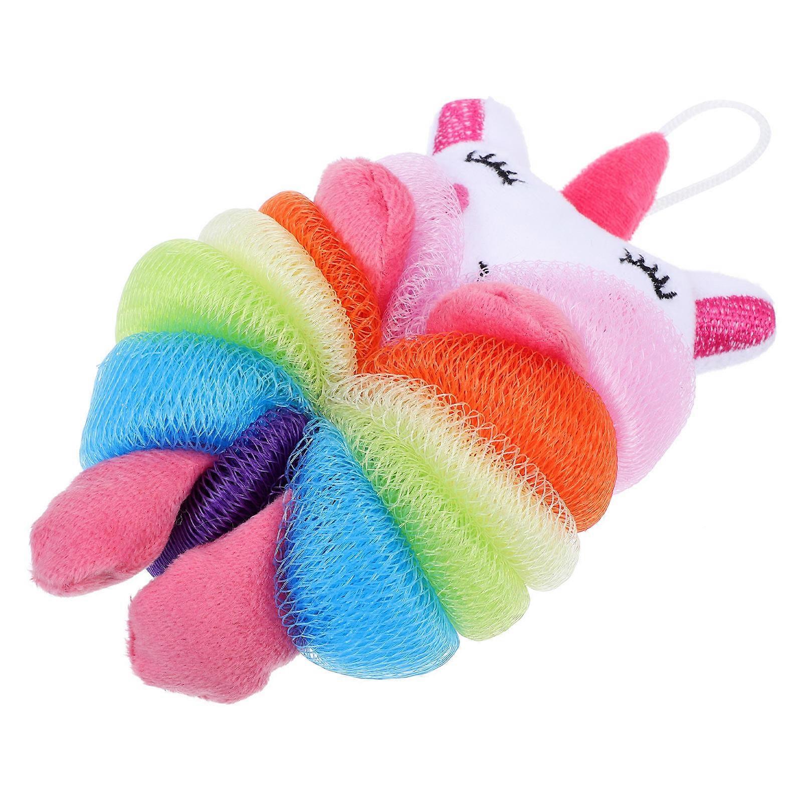 Bath Exfoliating Balls Unicorn Shaped Bath Mesh Comfortable Bathing Bath Time 20X11X6CM 1Pcs