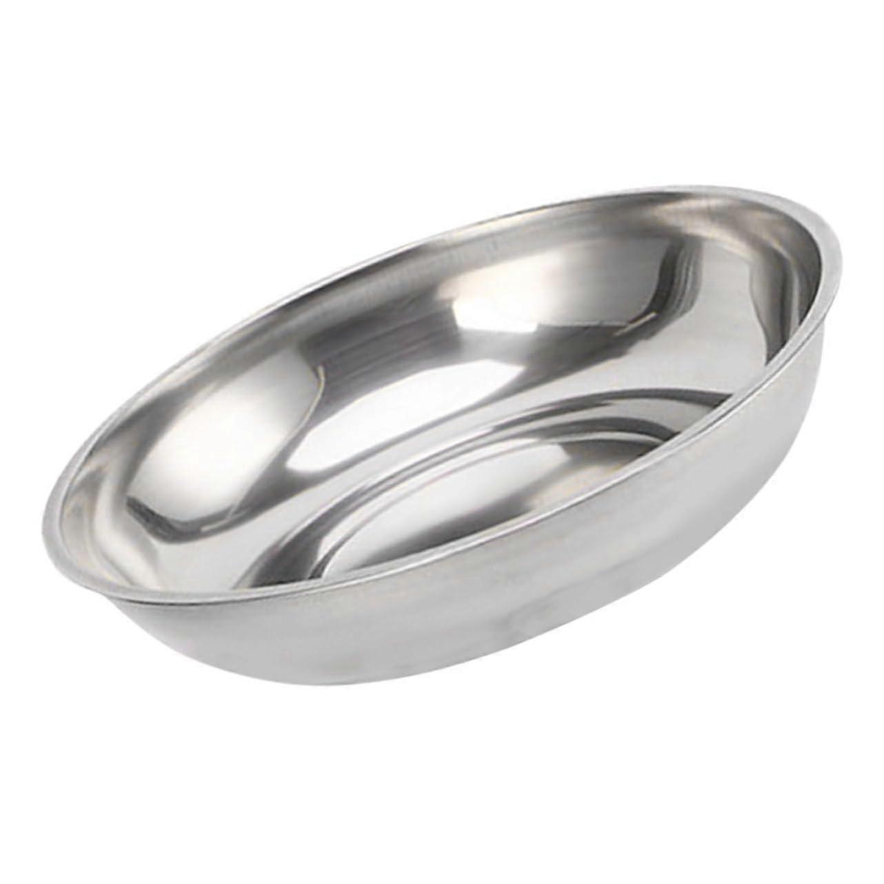 Stainless Steel Weighing Pan Oval Digital Large Multipurpose Food Tray For Kitchen Scale Model 1 Silver