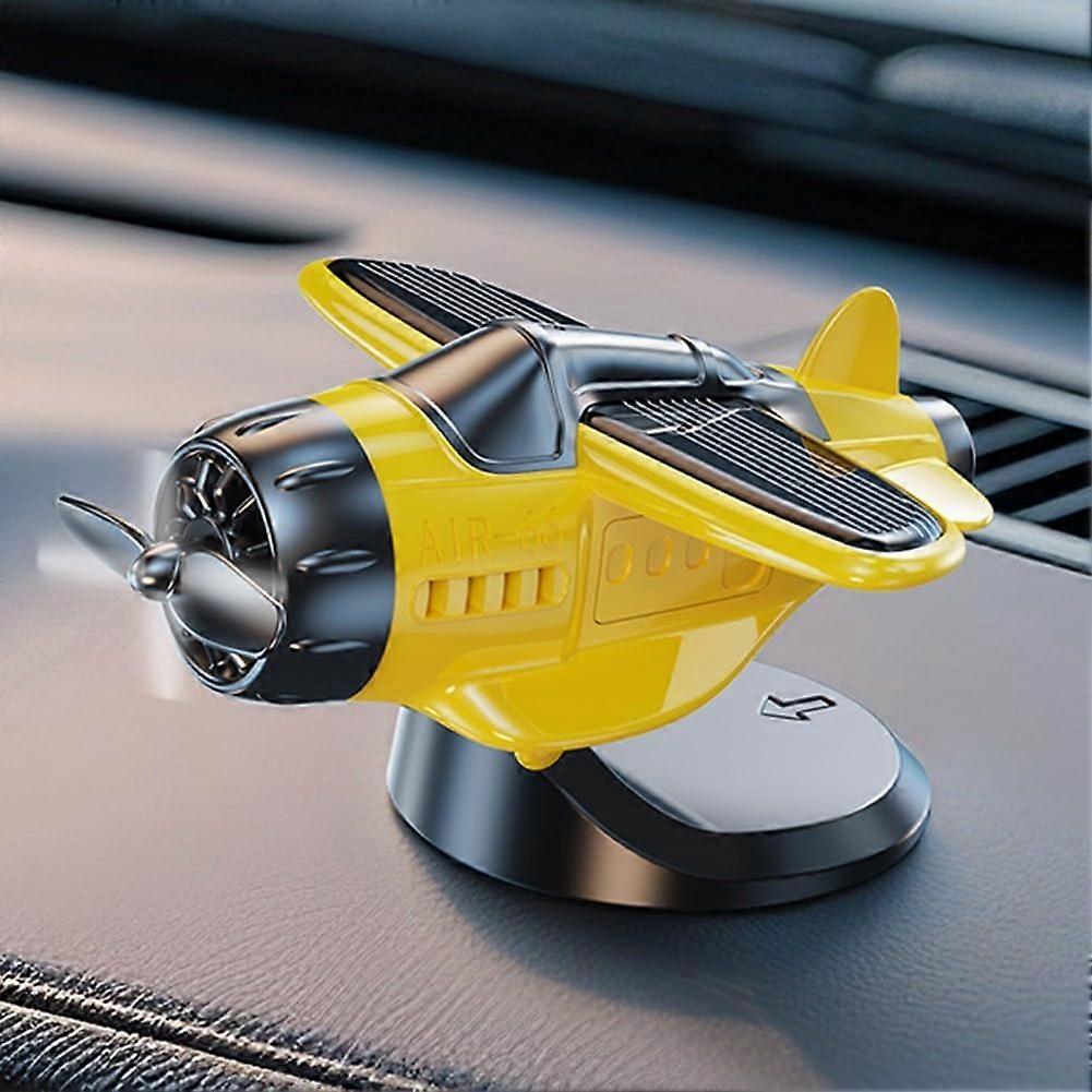 Light Sensor Rotating Propeller Ornament - Solar-Powered Car Decor, Yellow, Universal Fit, Improves Driving Experience