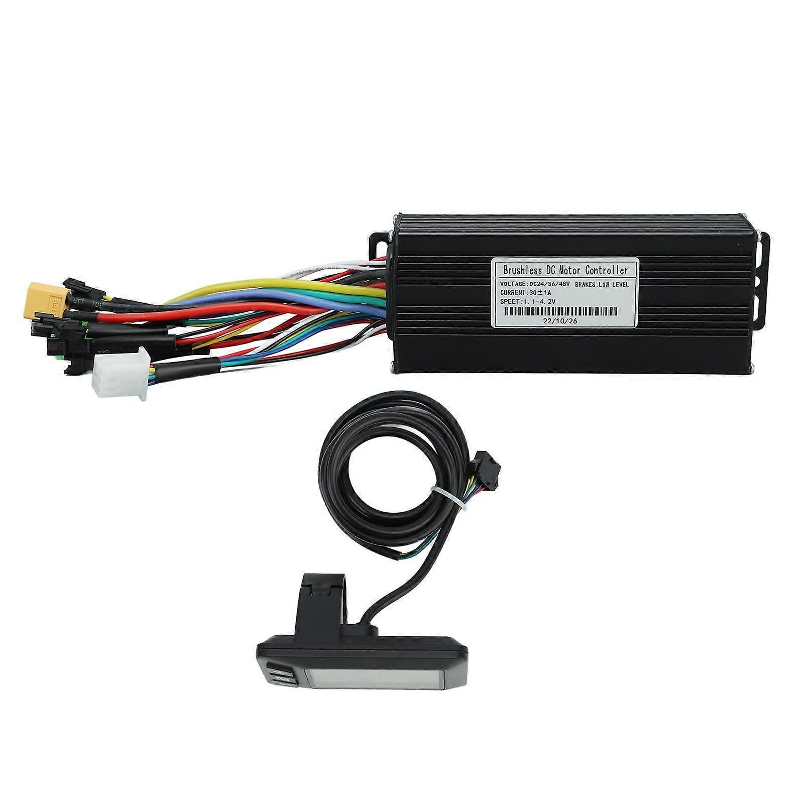 Electric Bike Controller Kit 10001500W 30A 3 Mode Sine Wave Conversion Kit with Display for Replacement 24V 36V 48V YMQX)