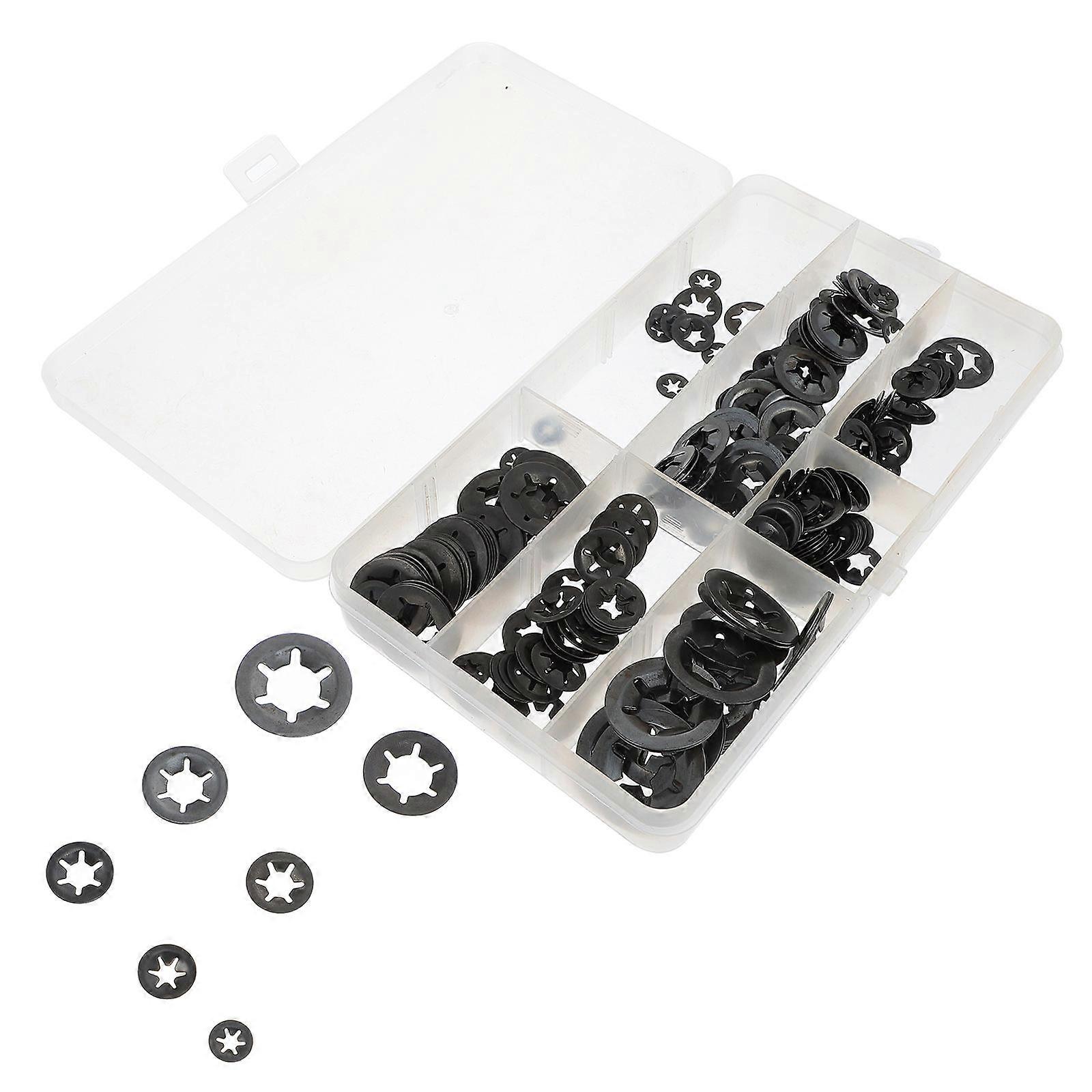 Black Manganese Steel Locking Washers for Machines with and Rotation Resistance 260 Pcs
