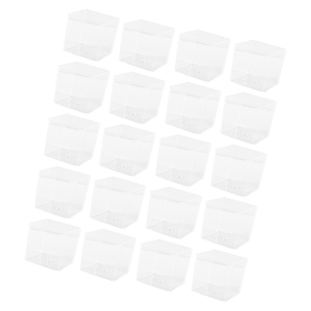 Mousse Cups Mini Dessert Cups Square Shape PP Material Beverage Container Household Users 20Pcs