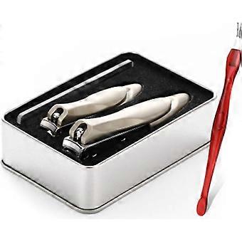 Nagelklippare med fångare, 4-delat set med stänksäkra nagelklippare och tånagelklippare med fil, Bionic Design Sharp nagelklippare
