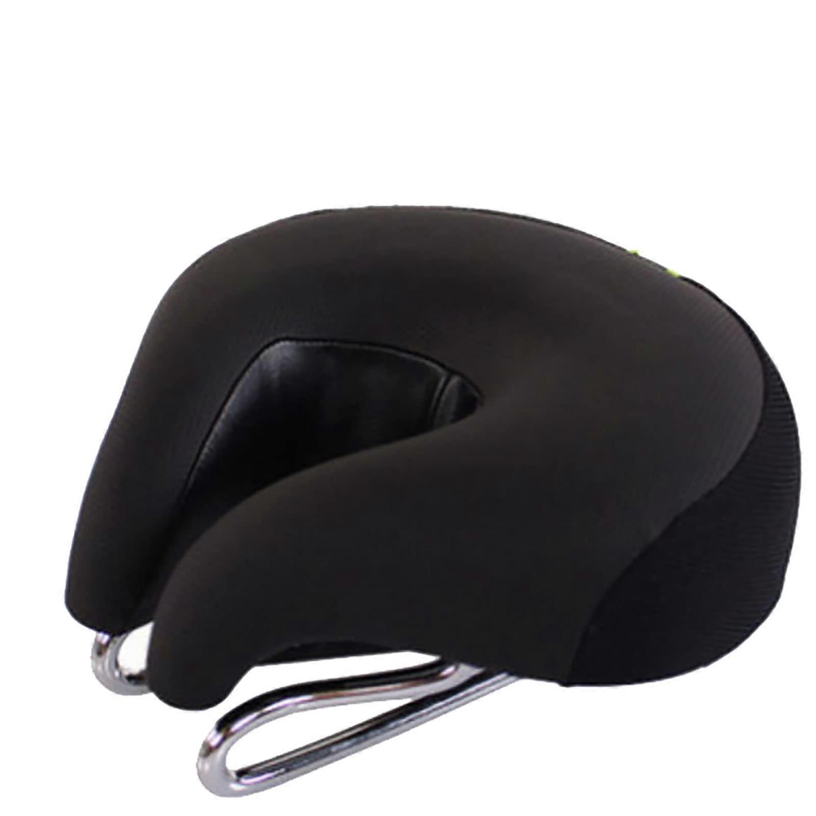 Bicycle Saddle Noseless Thickened Ergonomic Seat Cushion For Mountain Biking, Breathable, Stain-Resistant, Color Black