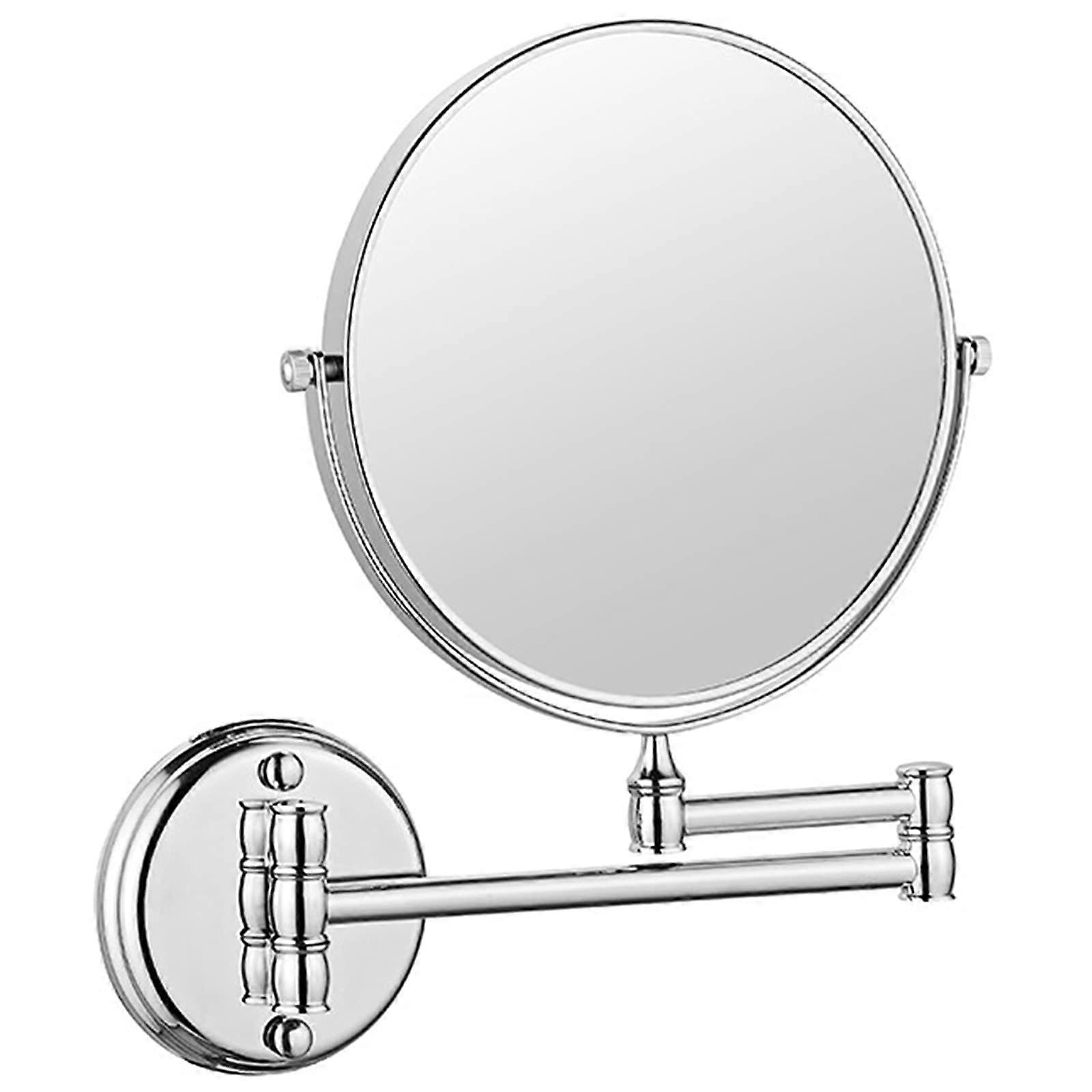 Wallmounted 8inch 360° swivel magnifying mirror, rotatable, foldable, gold, 5X