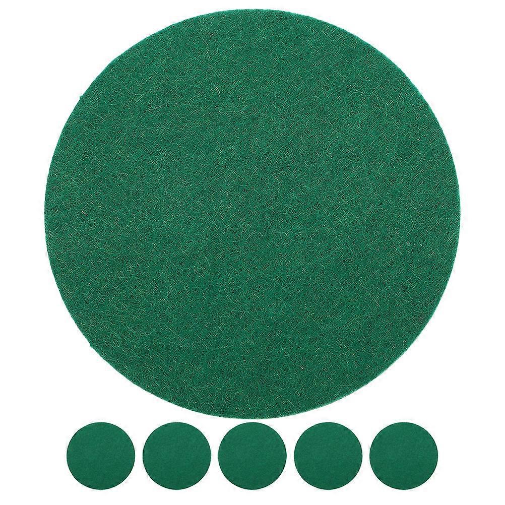 6pcs Self Adhesive Air Hockey Mallet Pads for Enhanced Gameplay – Easy Installation, Green Felt, Replacement for Home Entertainment