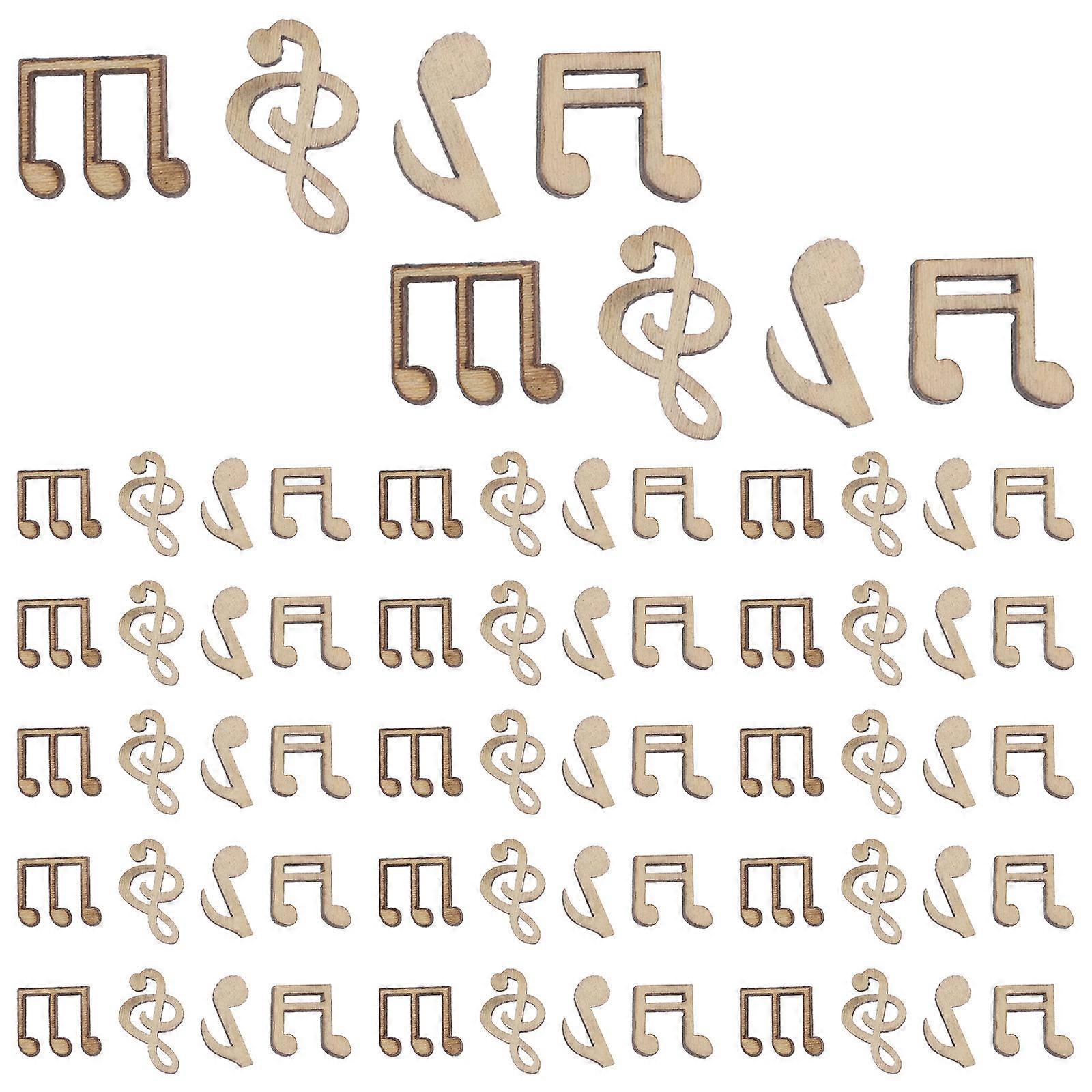 Music Notes Cutouts Unfinished Wood Slices Creative present Art Projects 150Pcs Mixed Style