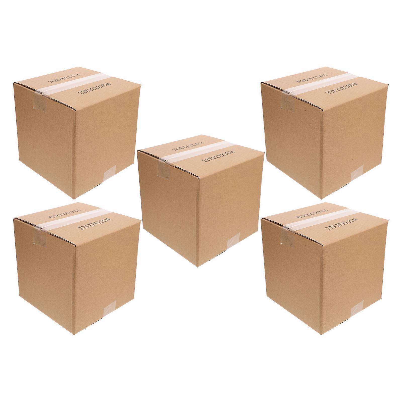 Large Moving Boxes Heavy-Duty Cardboard Boxes Square Brown 22.00X22.00X22.00CM Storage 5Pcs