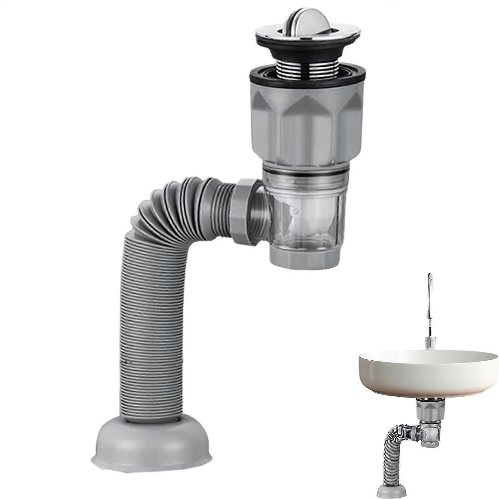 Flexible Drain Hose for Sinks Anti Odor Drain Ash Grey
