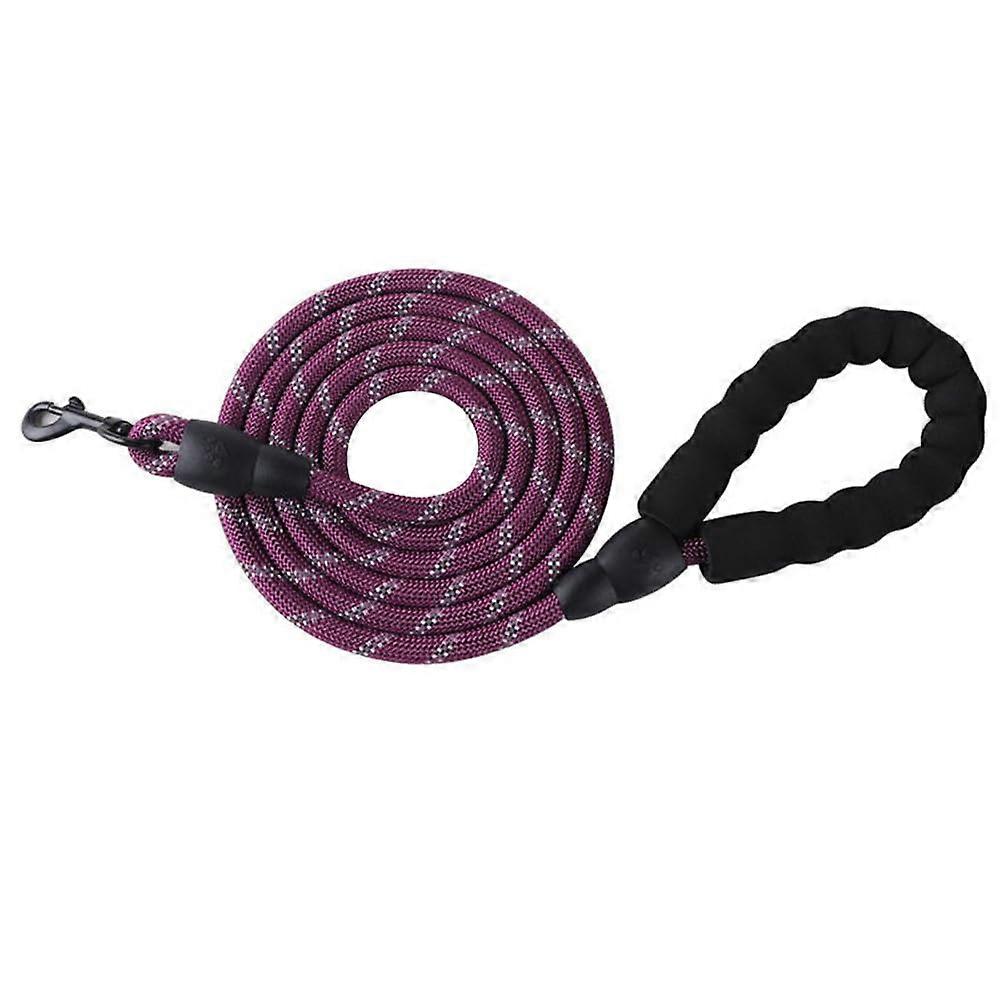 Dog leash with comfortable, padded handle, for dog training leash, violet purple L