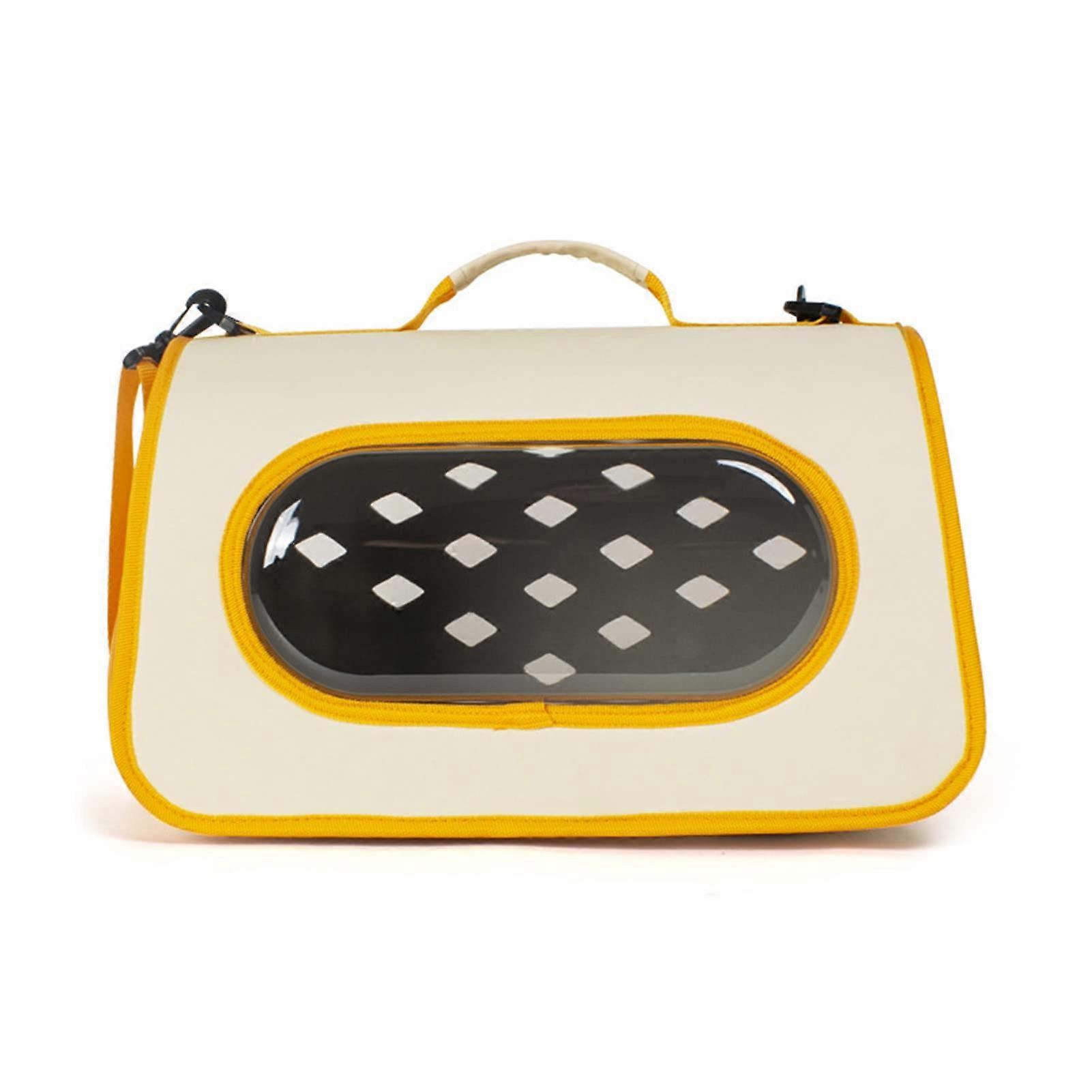 Cat Carrier Bag with Transparent Window, Breathable Holes, Orange Travel Bag for Small Pets, Lightweight and Durable