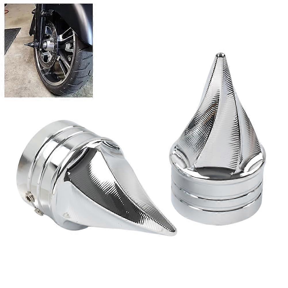 SIKUAI Swivel Tip Axis Blocks Pair Front Axle Nut Covers Drive Train Parts Aluminum Chrome Compatible with VRSC 2002-2011