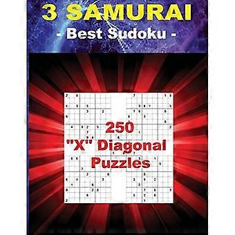 3 SAMURAI - Bästa Sudoku - 250 x diagonala pussel : LÄTT + MEDIUM + SVÅRT och MYCKET SVÅRT. Detta är ett utmärkt sudoku för dig