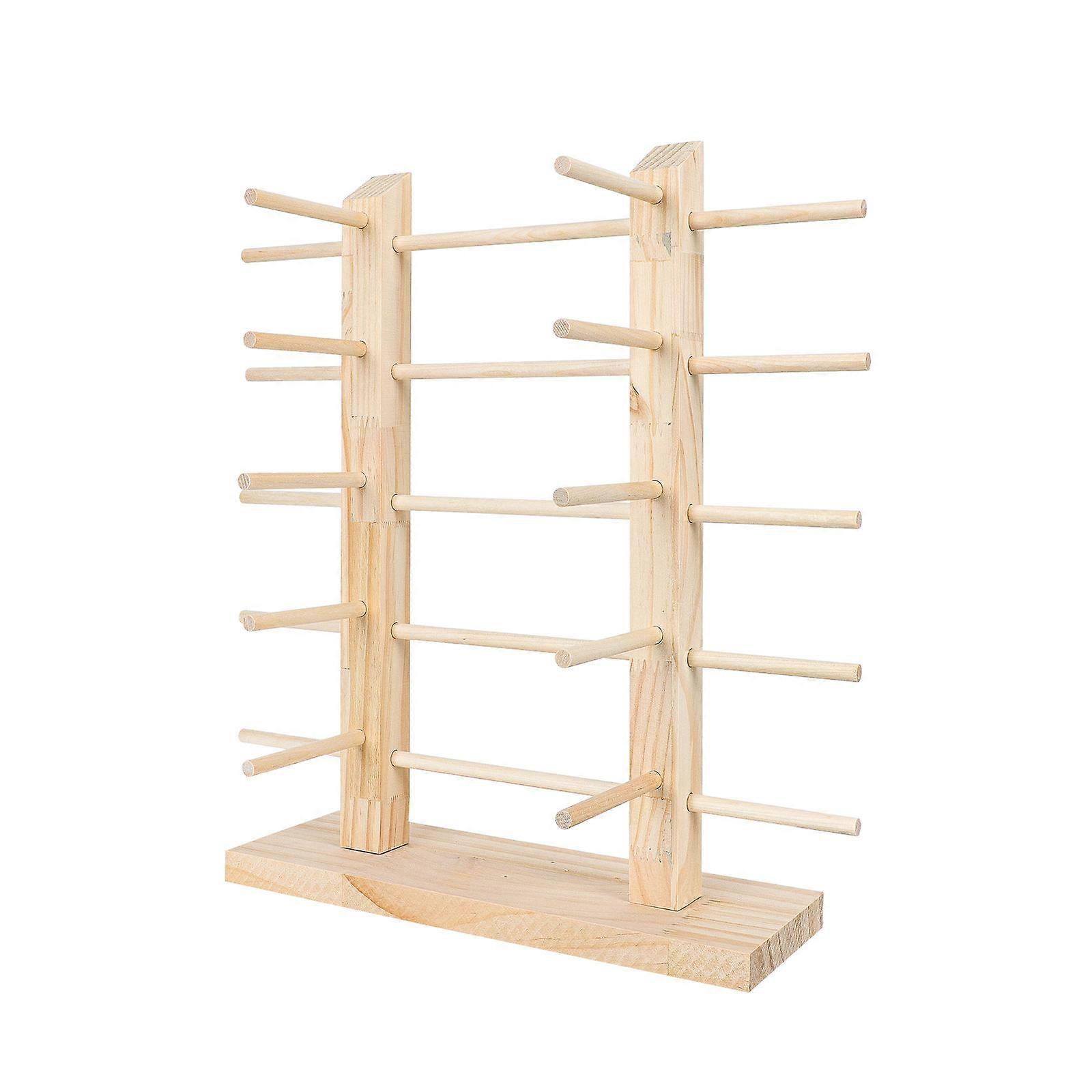 1 قطعة نظارات شمسية خشبية قوية عرض حامل نظارات رف لون الخشب