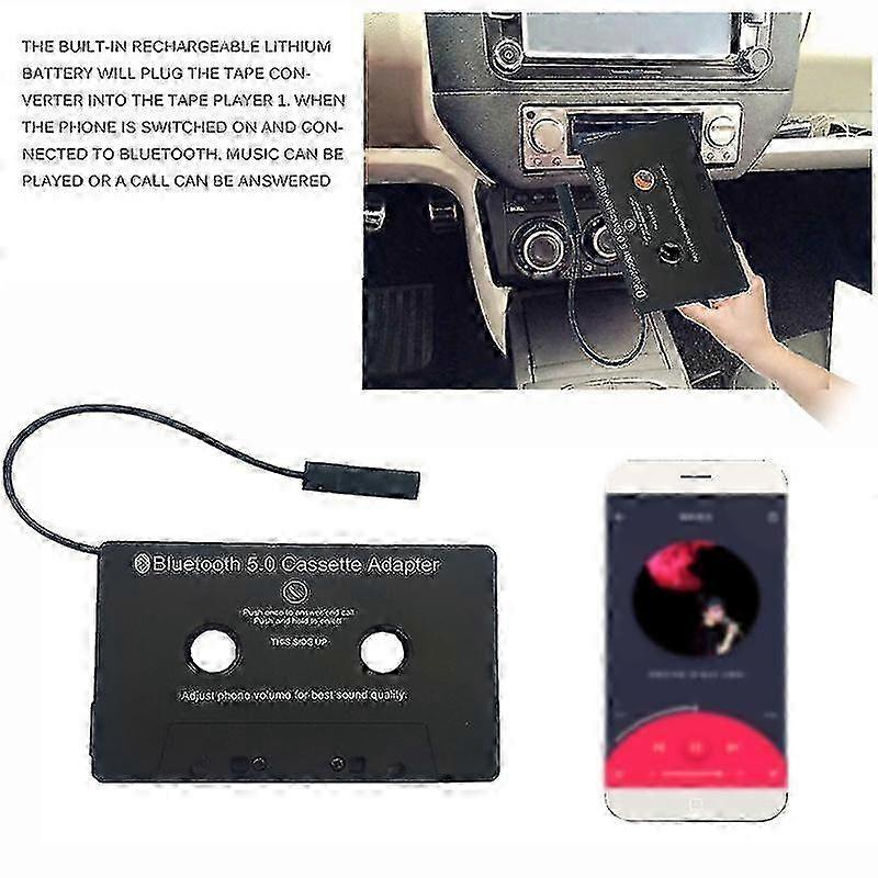 AURA Car o Bluetooth Cassette To Aux Receiver, Tape Player Desk Bluetooth 5.0 Auxilary Adapter
