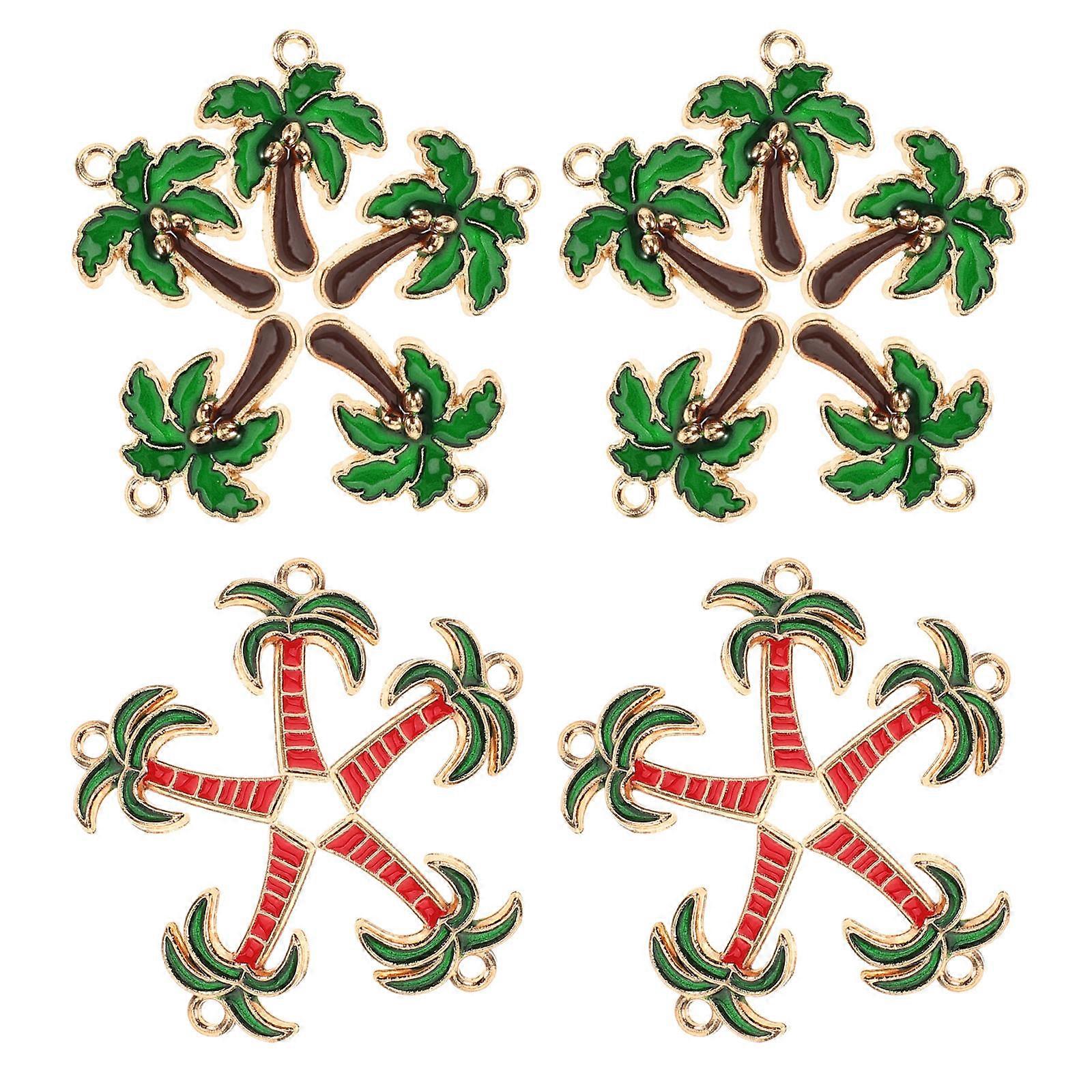 20pcs Hawaii Style DIY Jewelry Charms, Alloy Necklace & Earring Pendants, Unique Craft Accessories for Bracelets, Necklaces & Earrings