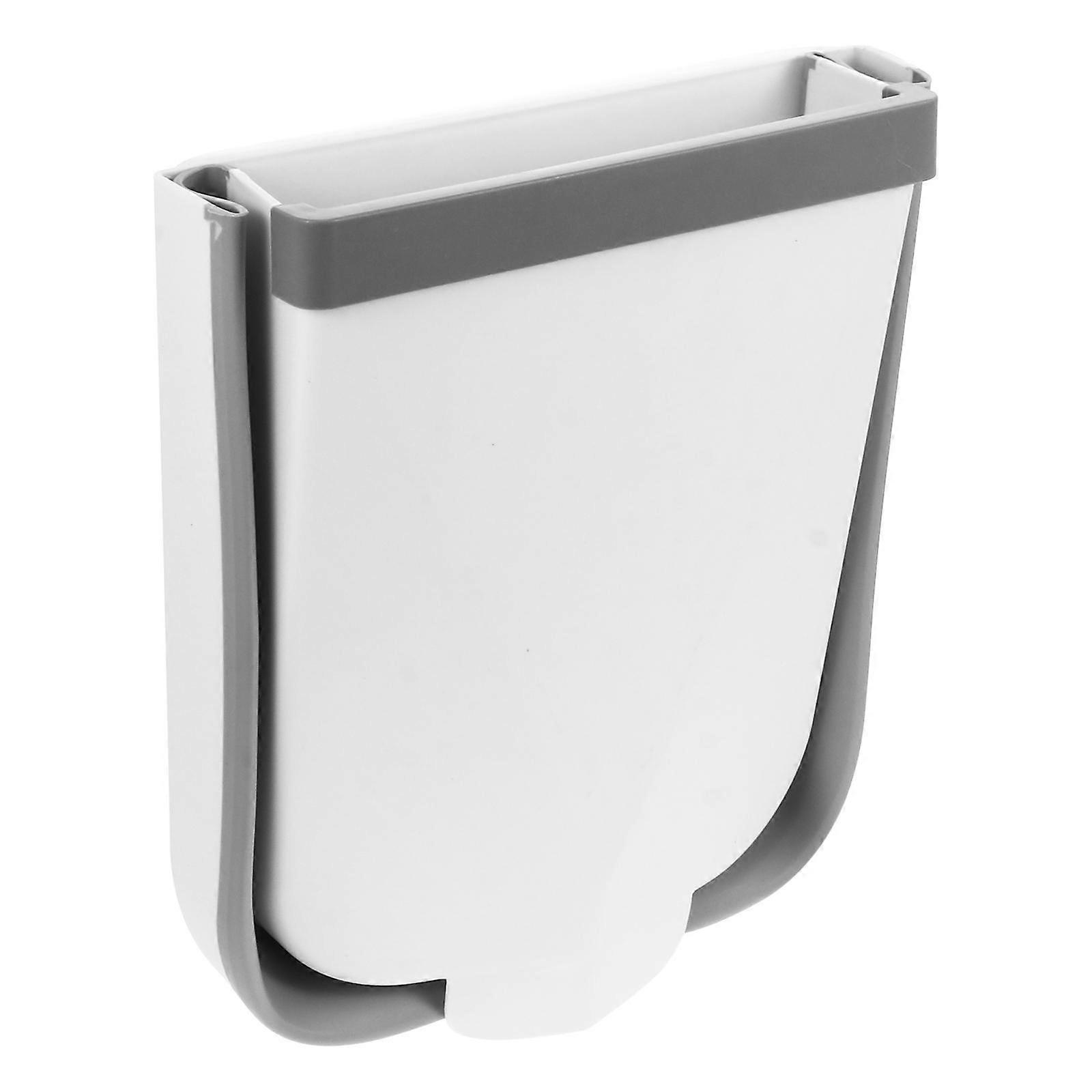 White WallMounted Trash Can with Creative Design for Home Use Made of PP and TPE 1 Pc