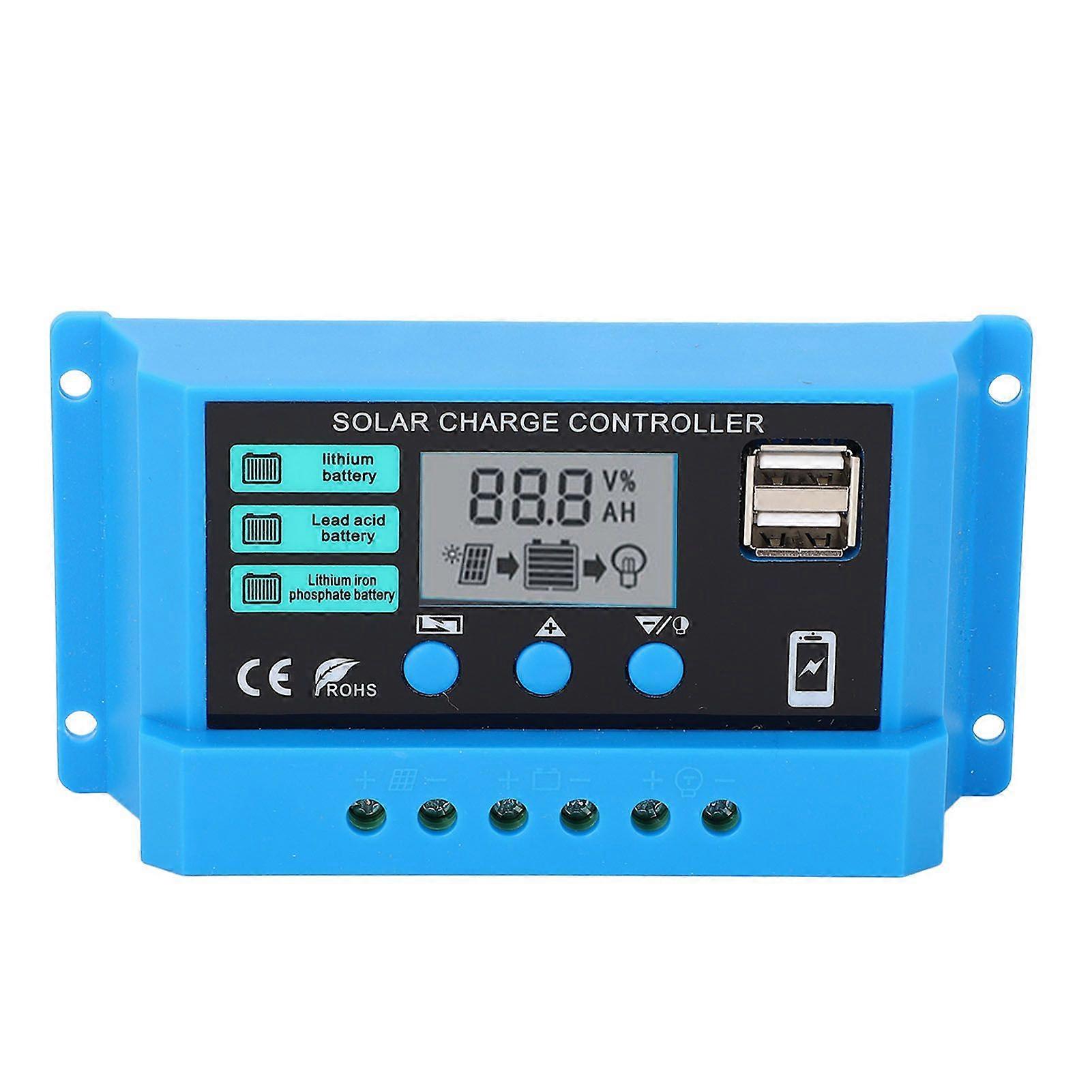 Photovoltaic Solar Charge Controller 12V 24V Adaptive Low Self Consumption LCD Display PWM Solar Controller Solar Panel Regulator 20A
