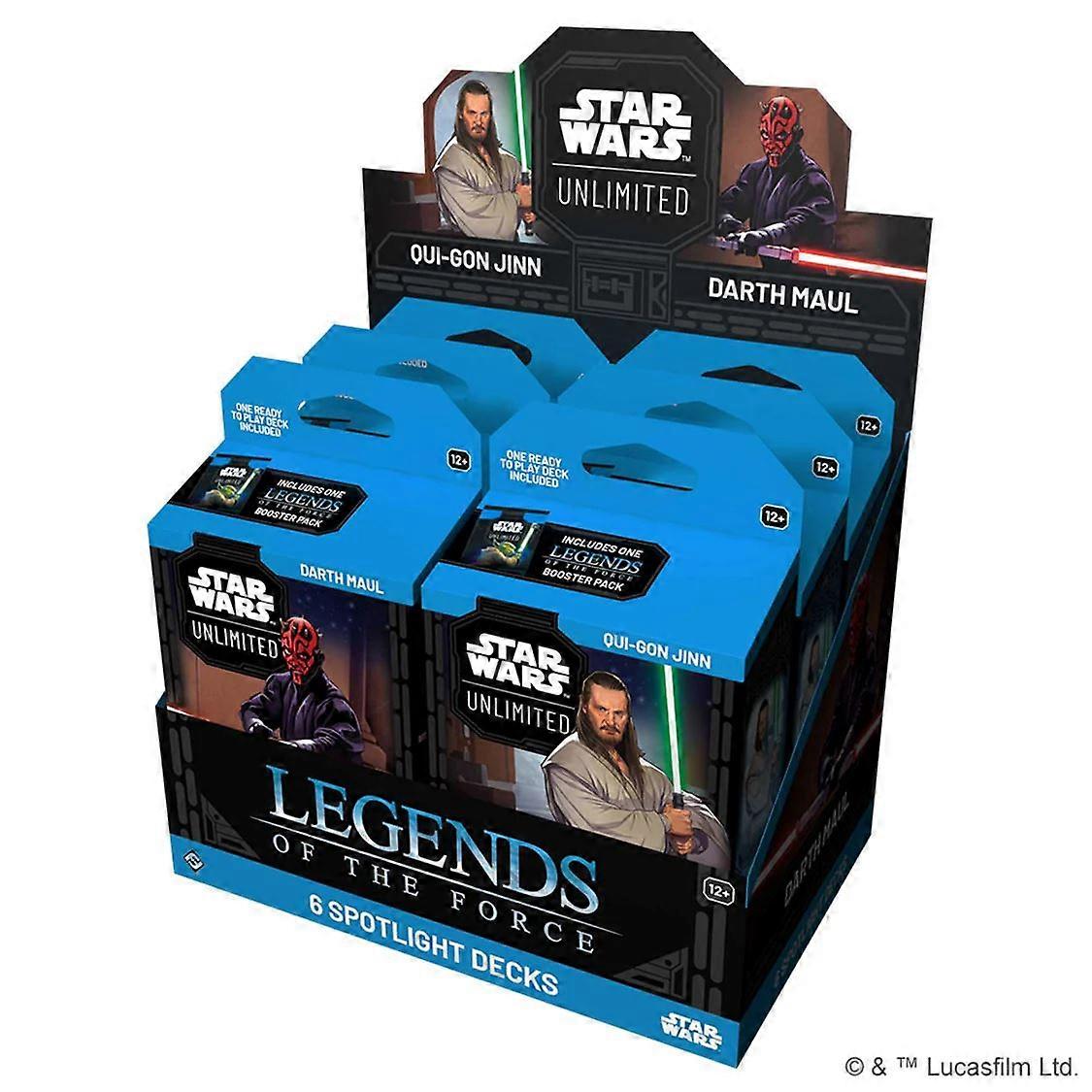 Star Wars Unlimited Spotlight Deck - Darth Maul & QuiGonJinn - Legends of the Force Display (Pack of 6)