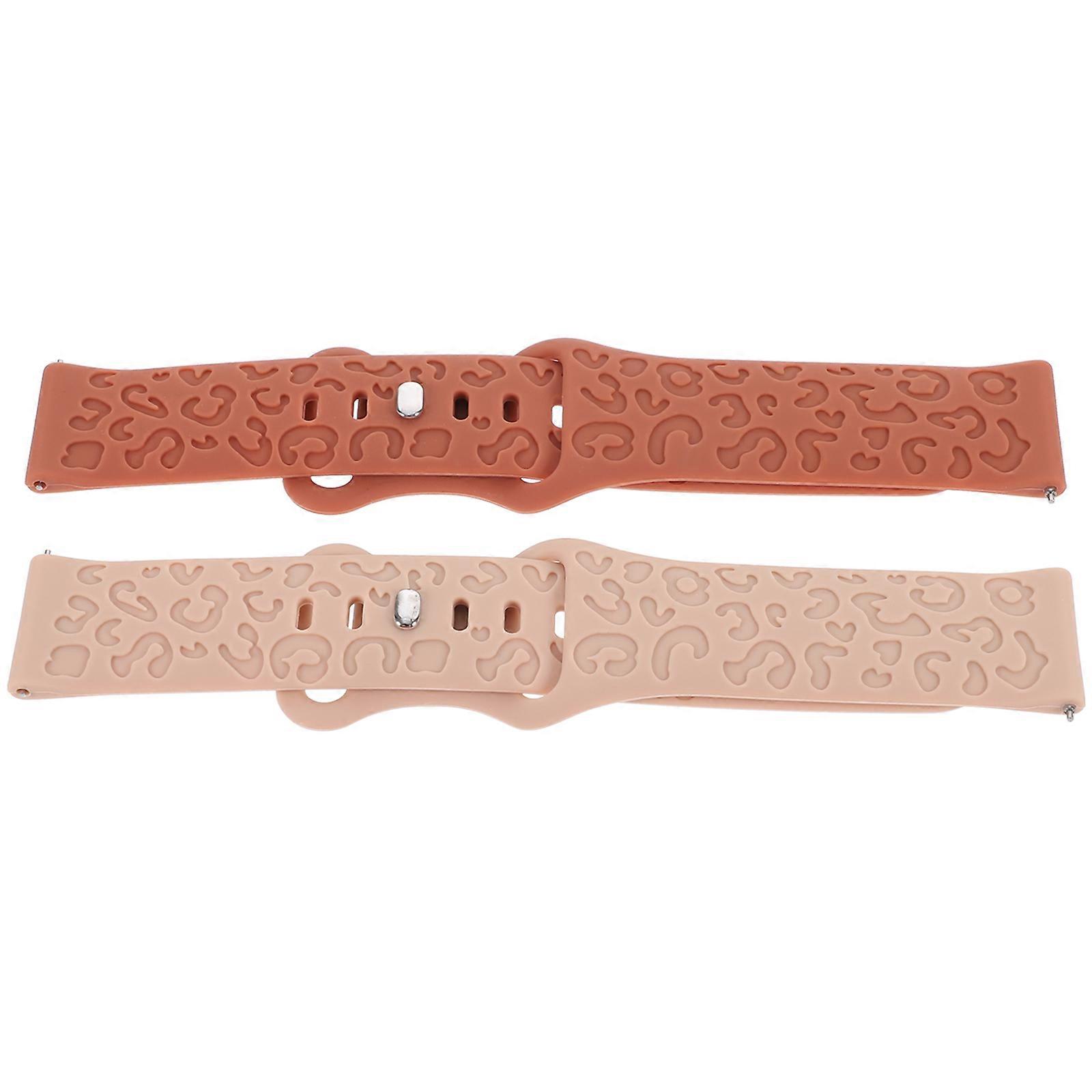 Wrist Straps For Watches Silicone Watchband Replacement Adjustable Secure Fit Crocodile Pattern 2Pack