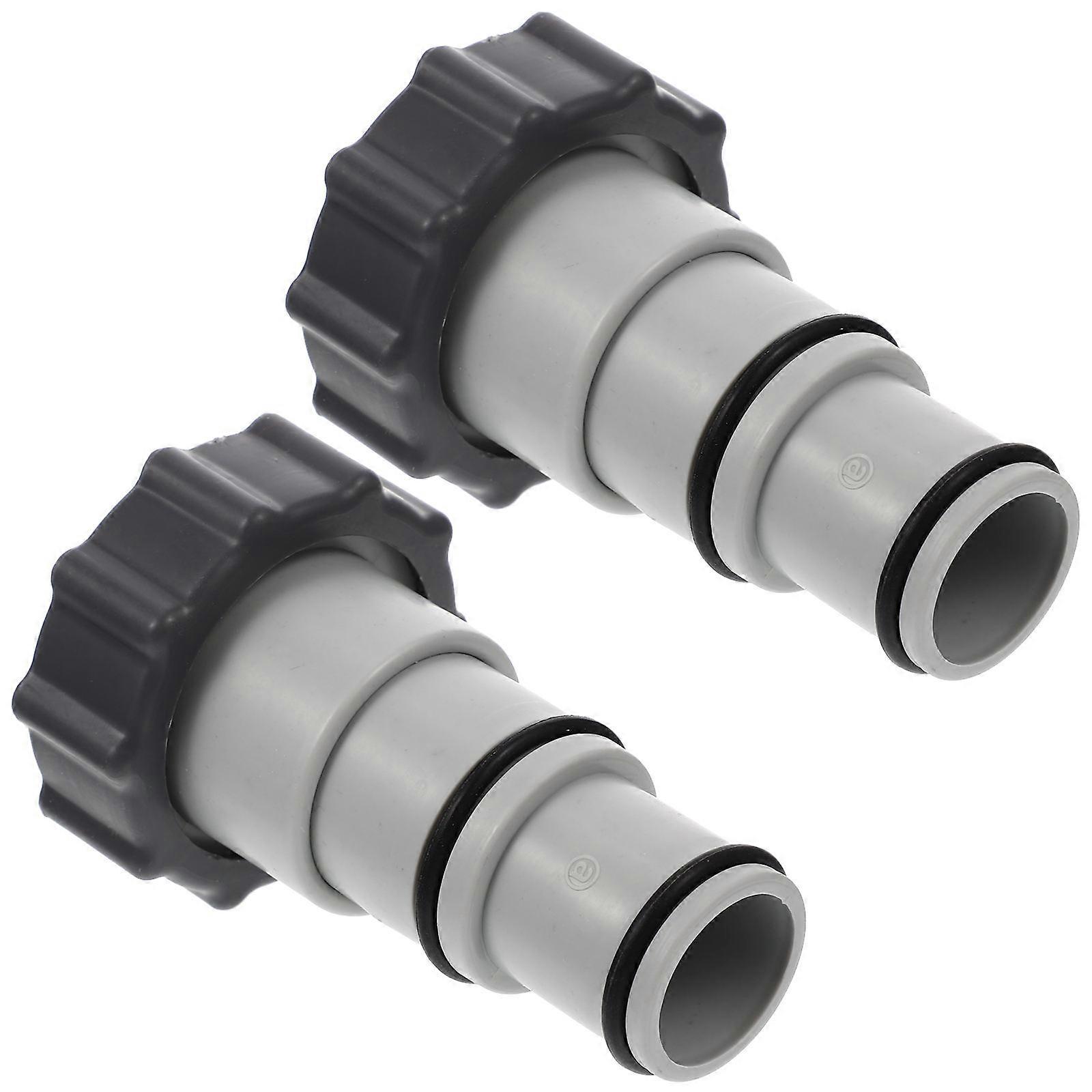 Pvc Hose Adapter Replacement Hose Adapter For Swimming Pool Maintenance Grey 10.8X6.7X6.7Cm No-Leak Connection 2Pcs