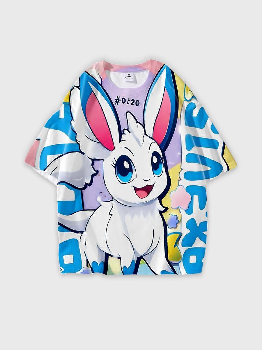 T-shirt round neck Cartoon Pattern loose short sleeve E2668