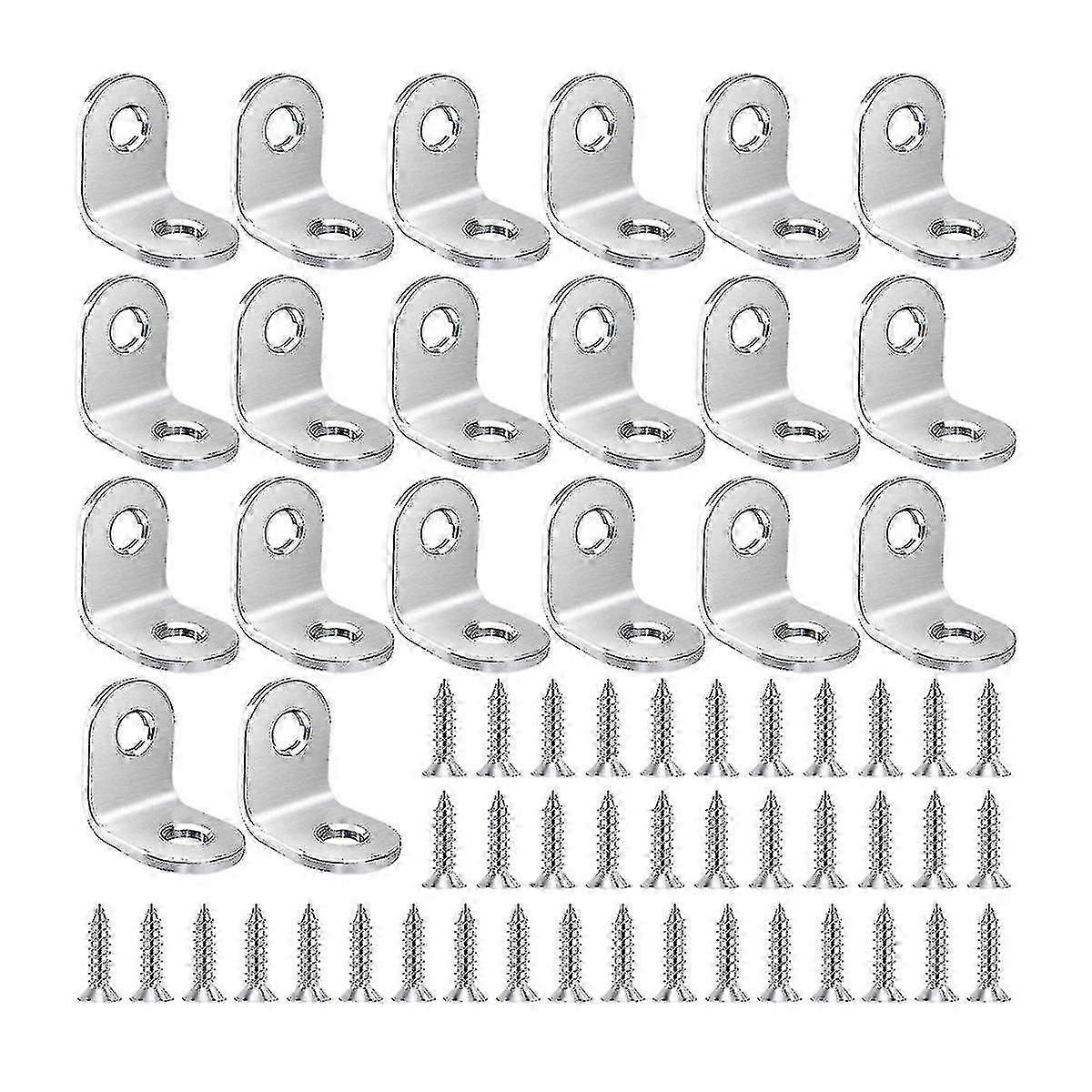 20pcs Corner Bracket - Right Angle Brackets Stainless L Shape Braces