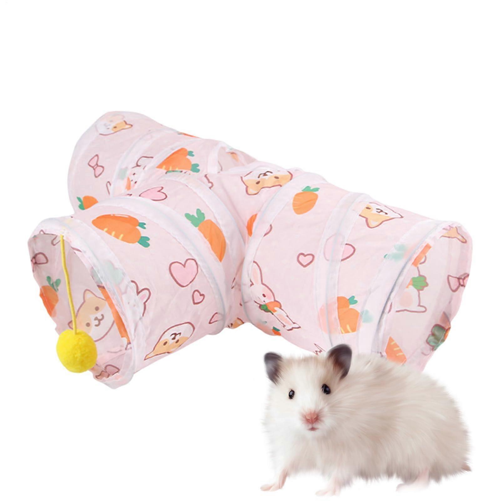 Foldable Rabbit Toy Tunnel with Play Ball for Rabbits, Ferrets, Hamsters