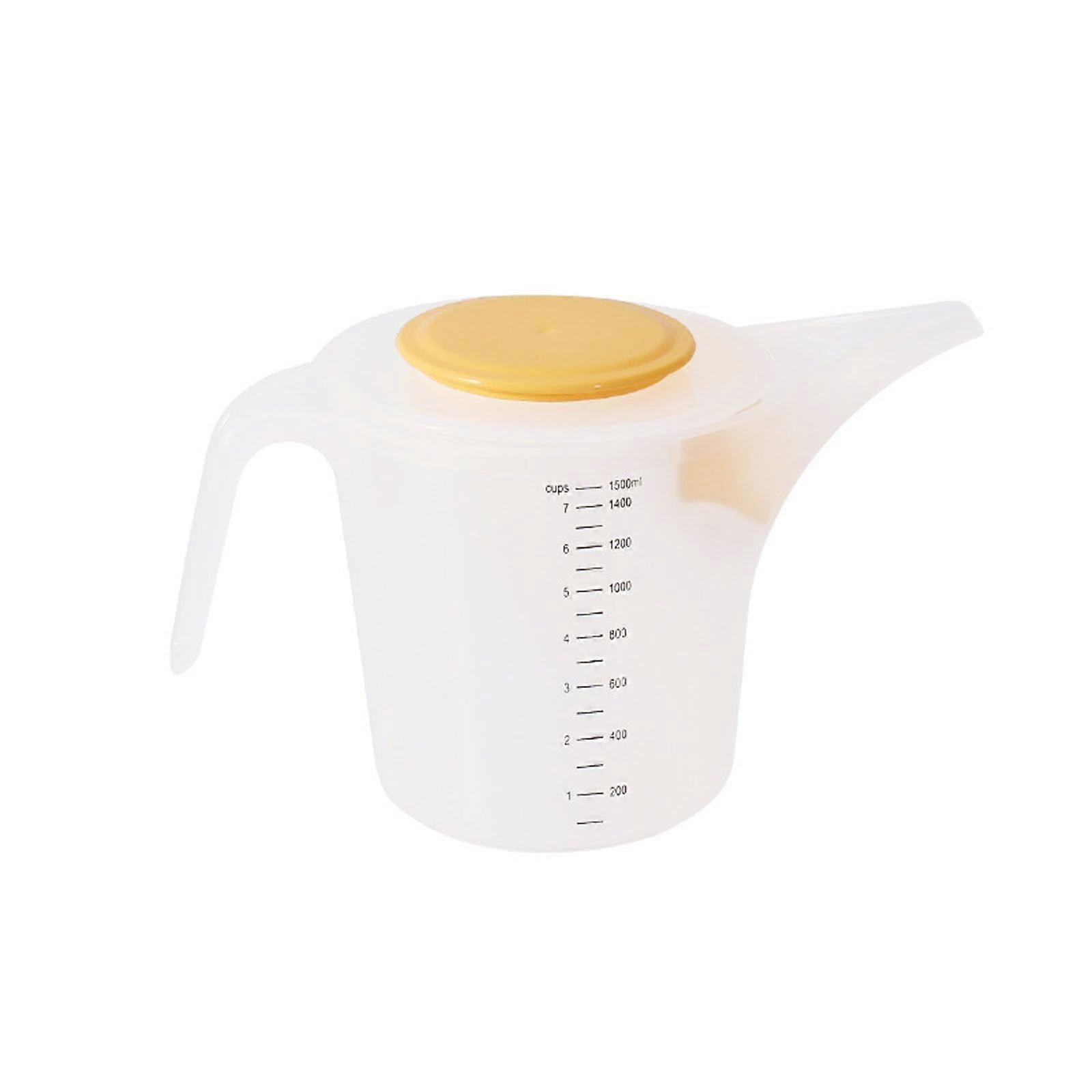 Measuring jug with splash guard, multipurpose measuring cup, mixing jug, 1500 ml, large capacity, transparent plastic pouring jug