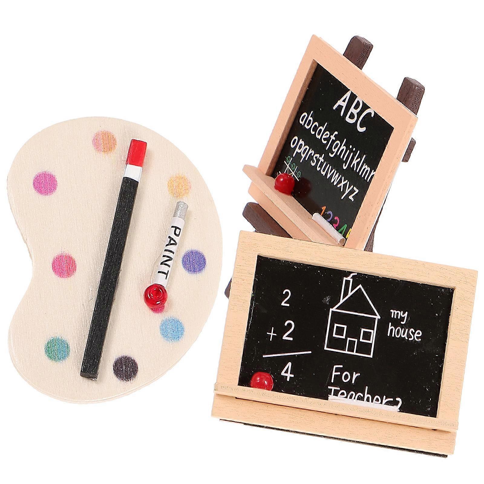 Wooden Blackboard Model Mini Easel for Decoration with Assorted Color and Smooth Surface 1 Set