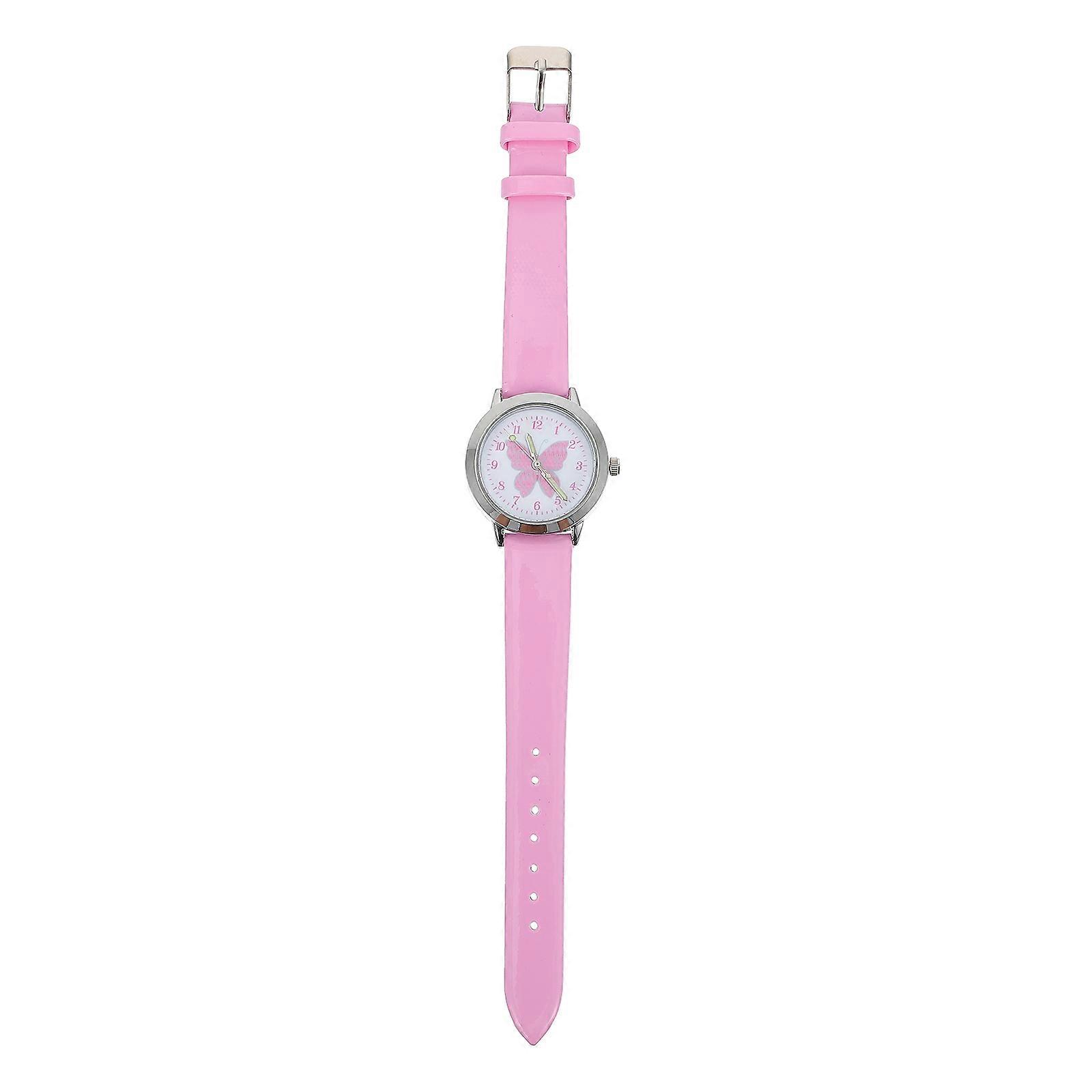 Childrens Watch Lovely Luminous Cartoon Design For Girls Daily Use Pink Color Multi-functional 1Pc