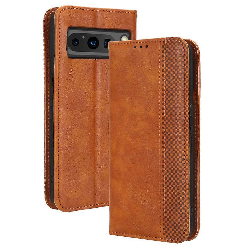 Case for Google Pixel 8 Pro Magnetic Closure Vintage Pattern PU Leather Wallet Cover With Card Slots Compatible with Google Pixel 8 Pro