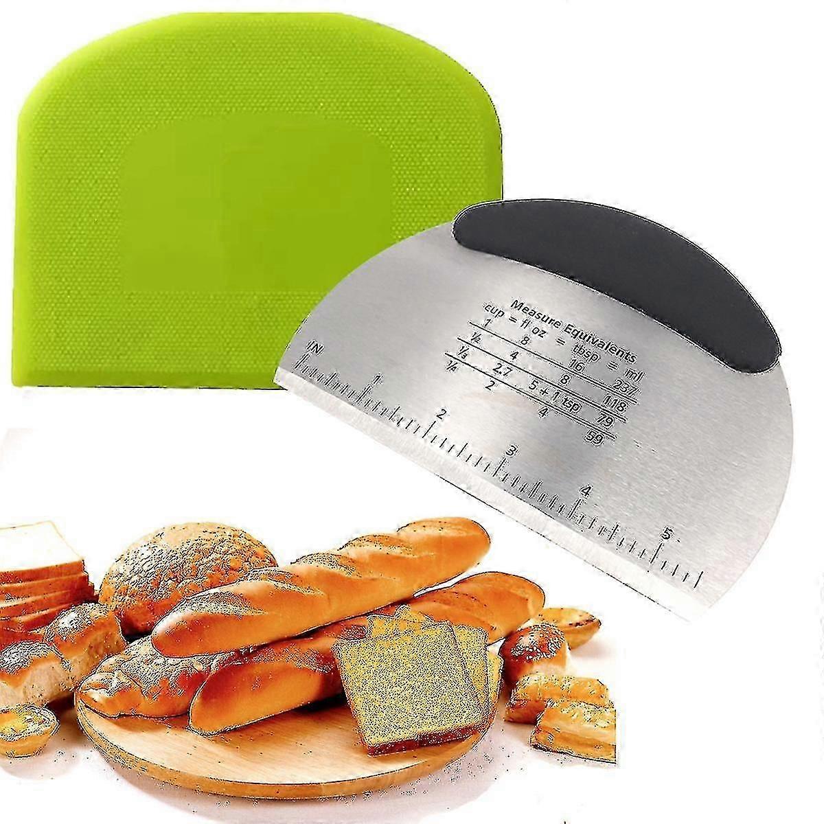 Dough Scraper 2pcs(9.5cmx12cm) Food Grade Plastic, Non-sticky