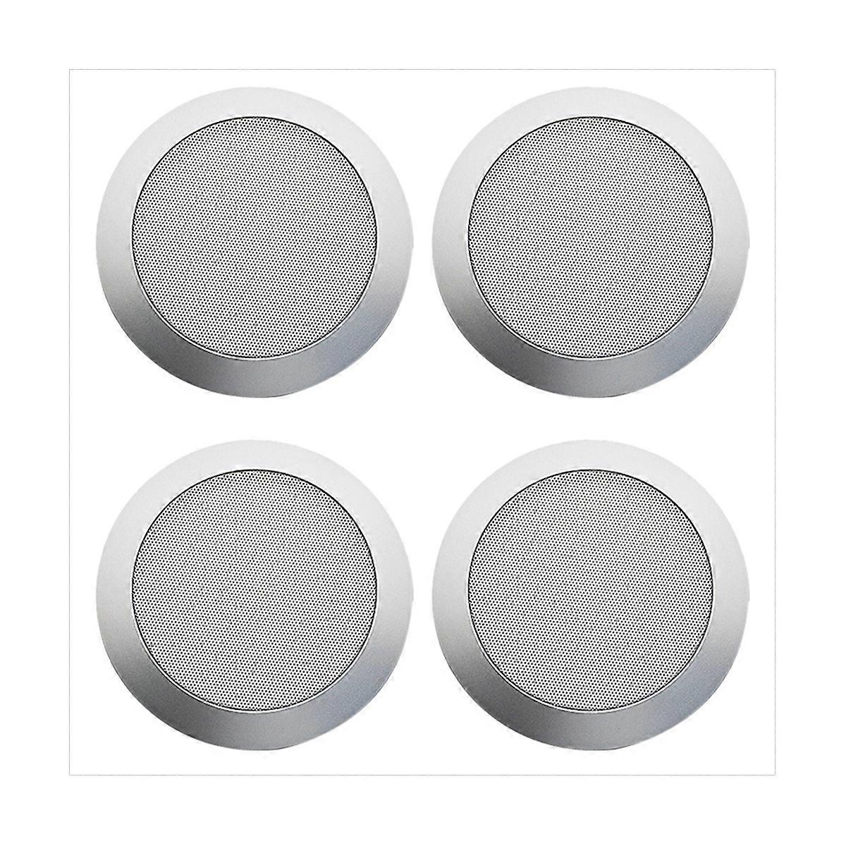 2X Ceiling Speaker Grille, 4-Inch Ceiling Embedded Audio Speaker Grille(Silver)