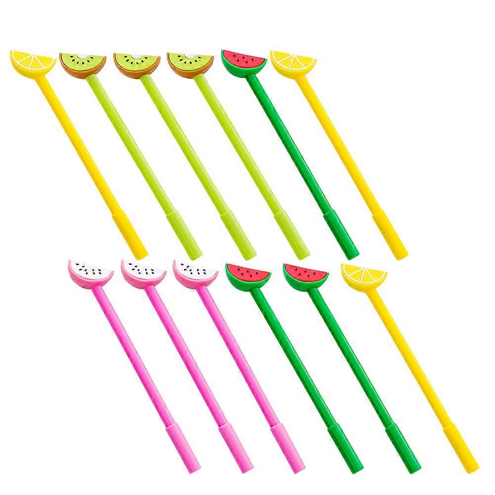Multipurpose Gel Pen Small Pens For Students Comfortable Usage Feelings Fruit Colors 12Pcs