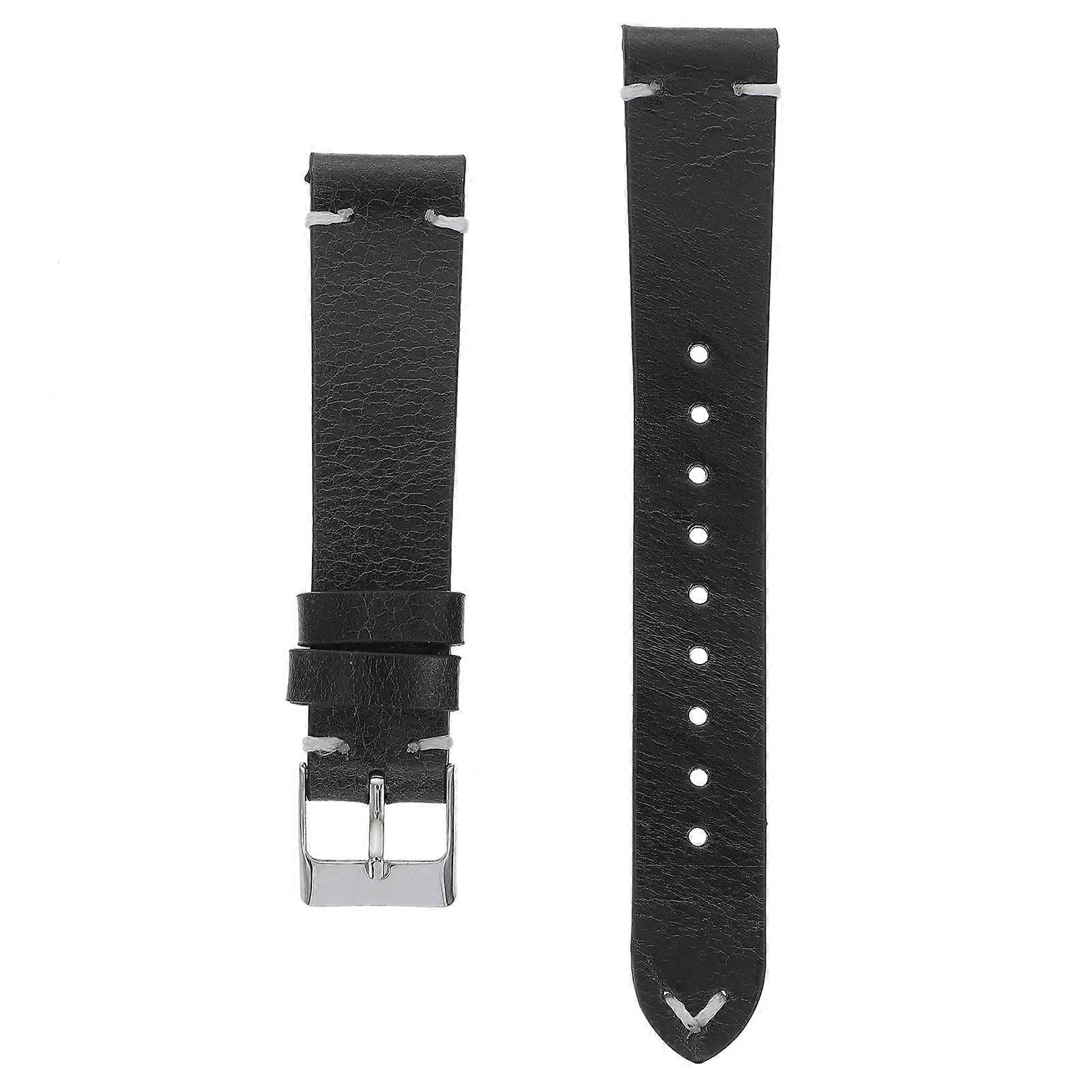 Cowhide Watch Strap for Watch Use 1Pcs Ultra-Thin Black Replacement Band