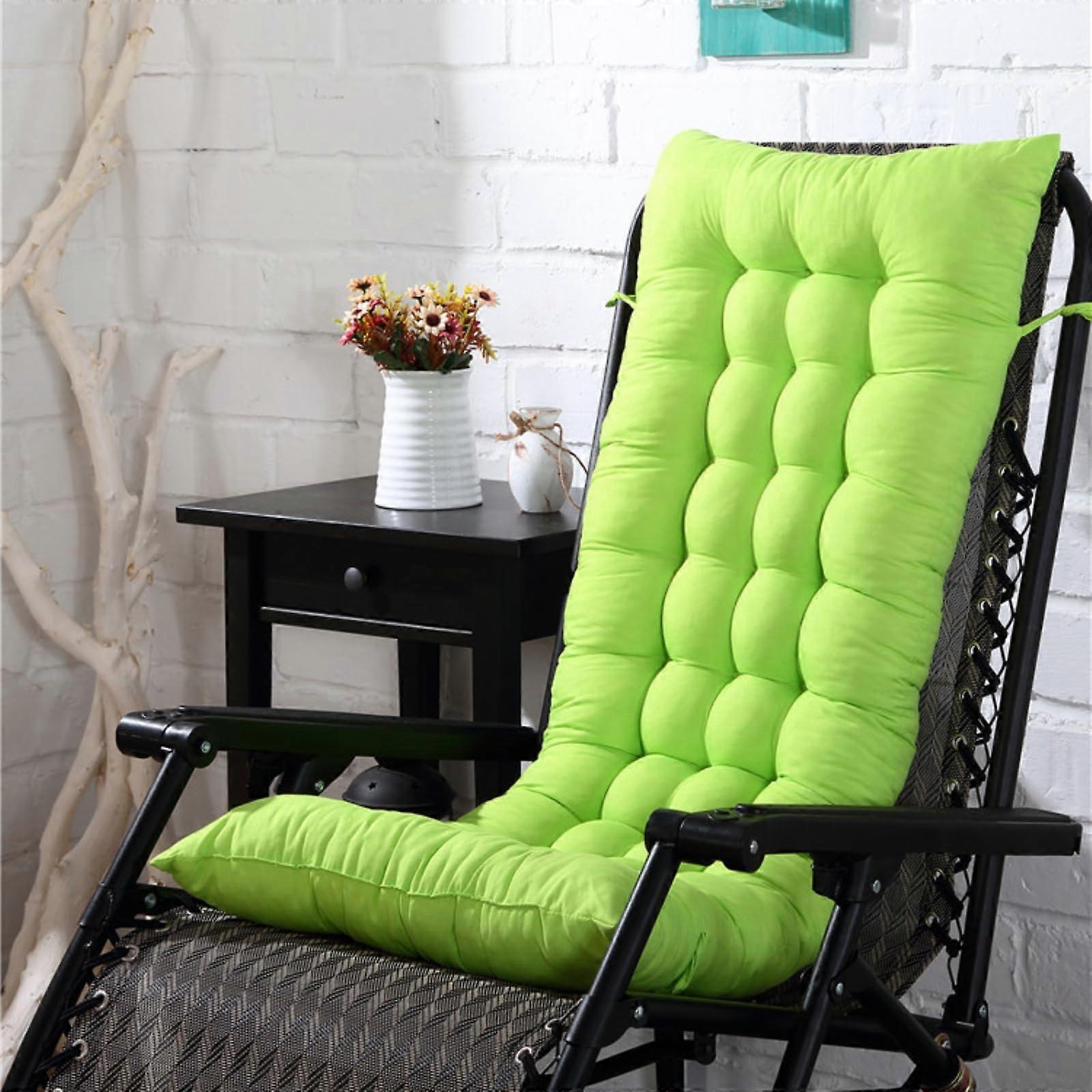 Soft, comfortable sun lounger cushion for garden bench, thick padding, green, 160x50cm