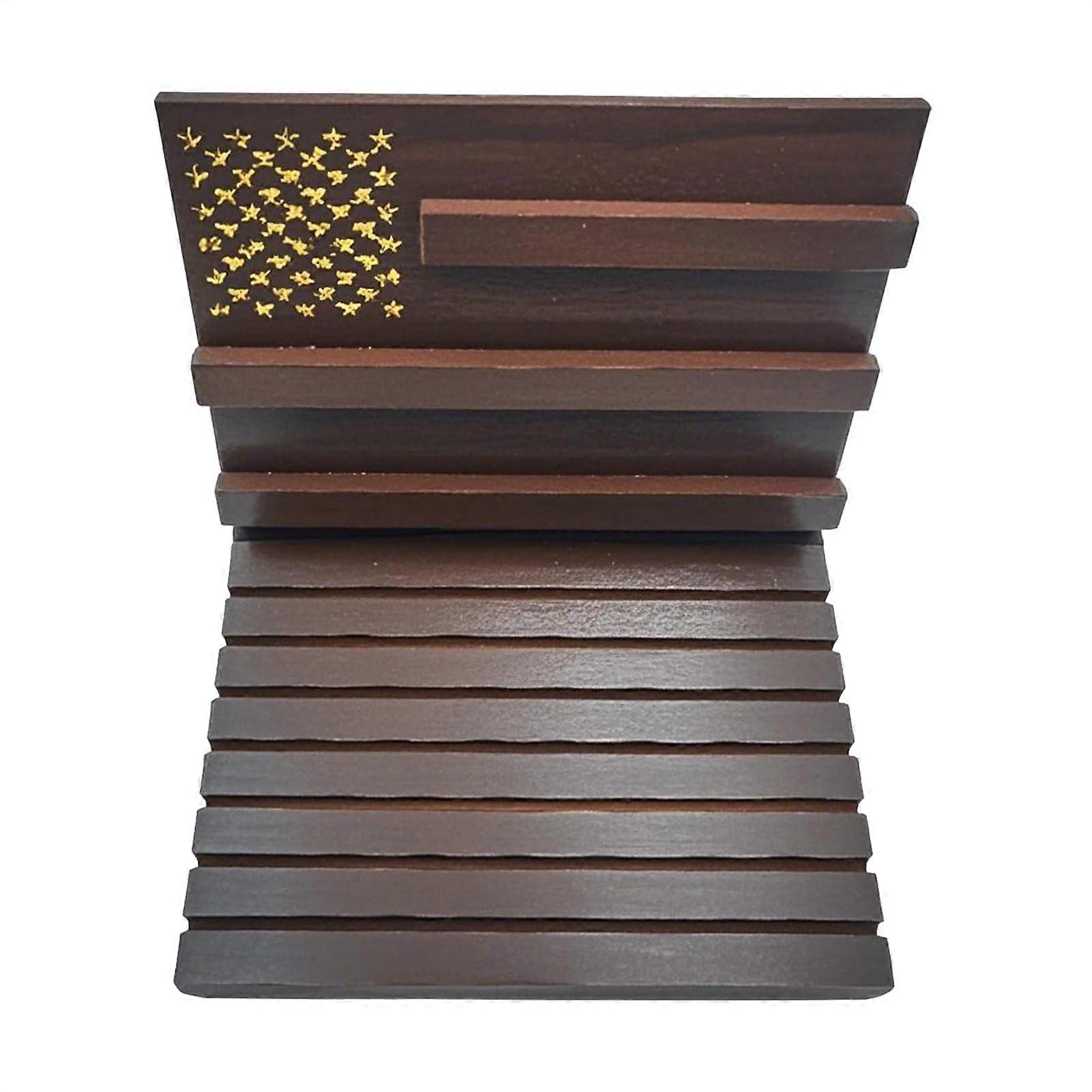 Display Stand for Challenge Coins, Wooden Badge Stand, Decorative Badge Organiser for Bookcase, Wall, Desk, Fireplace